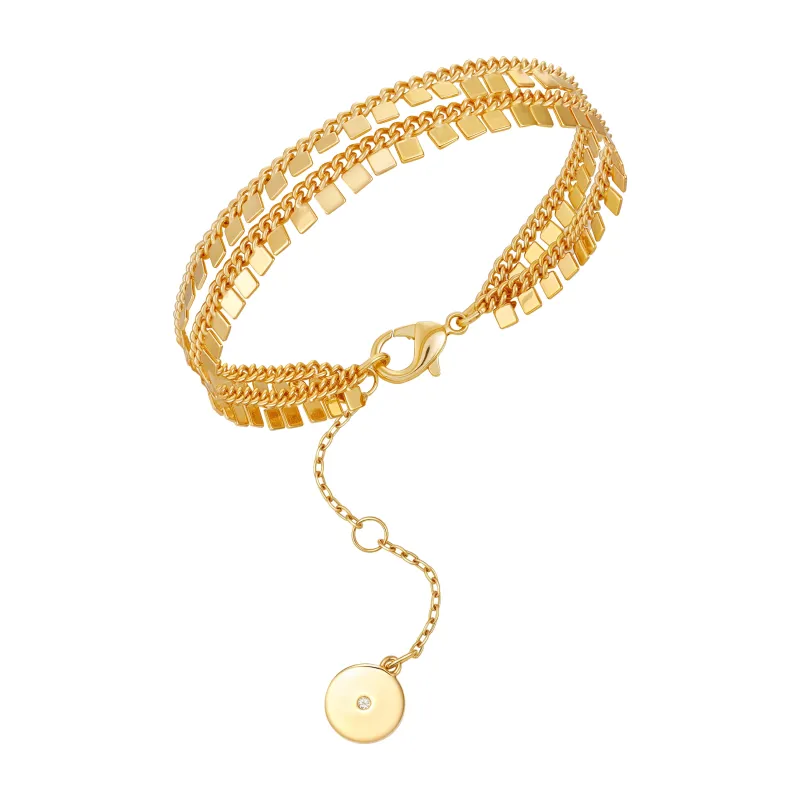 Triple Row Goldtone Bracelet sold by Vince Camuto