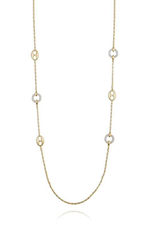 Signature Mixed Link Pavé Long Necklace sold by Vince Camuto