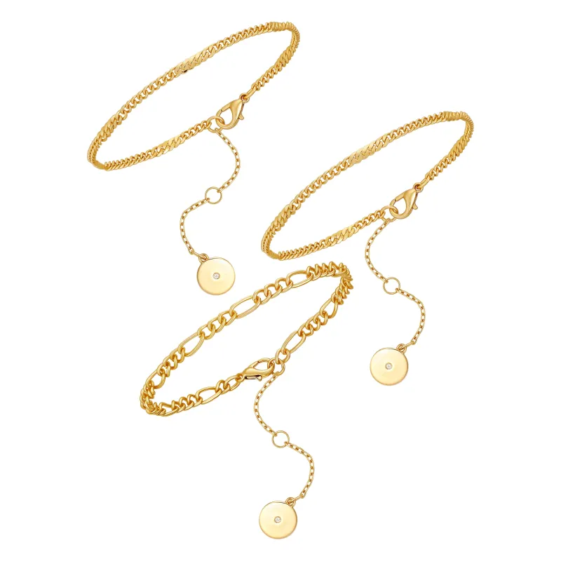 3 Piece Goldtone Chain Bracelets sold by Vince Camuto