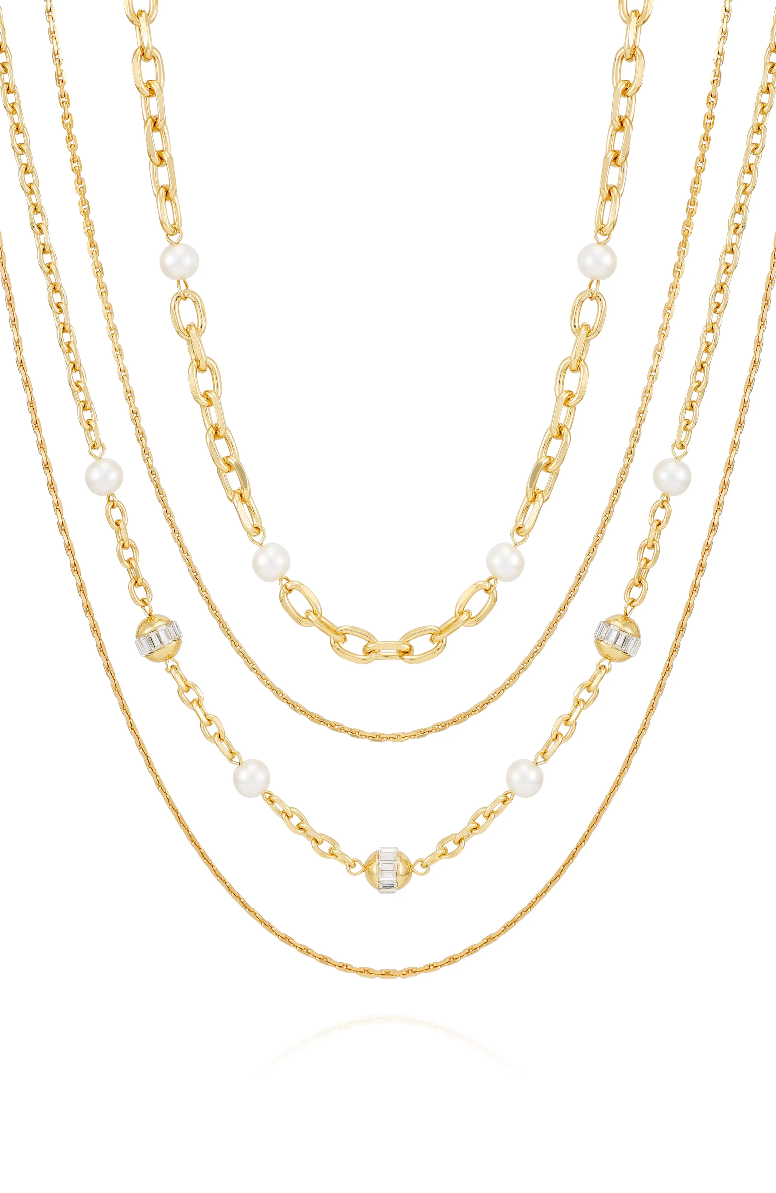 Layered Goldtone Chain Pearl Necklace sold by Vince Camuto