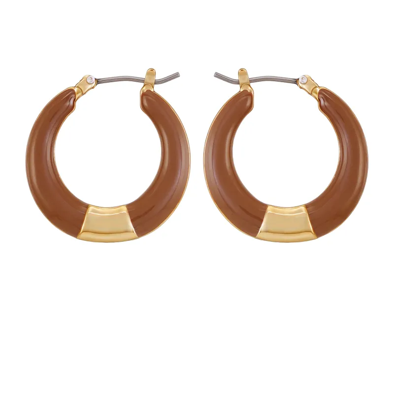 Gold Tone Enamel Hoop Earrings sold by Vince Camuto