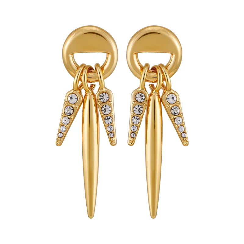 Gold Tone Spike Drop Earrings made by Vince Camuto