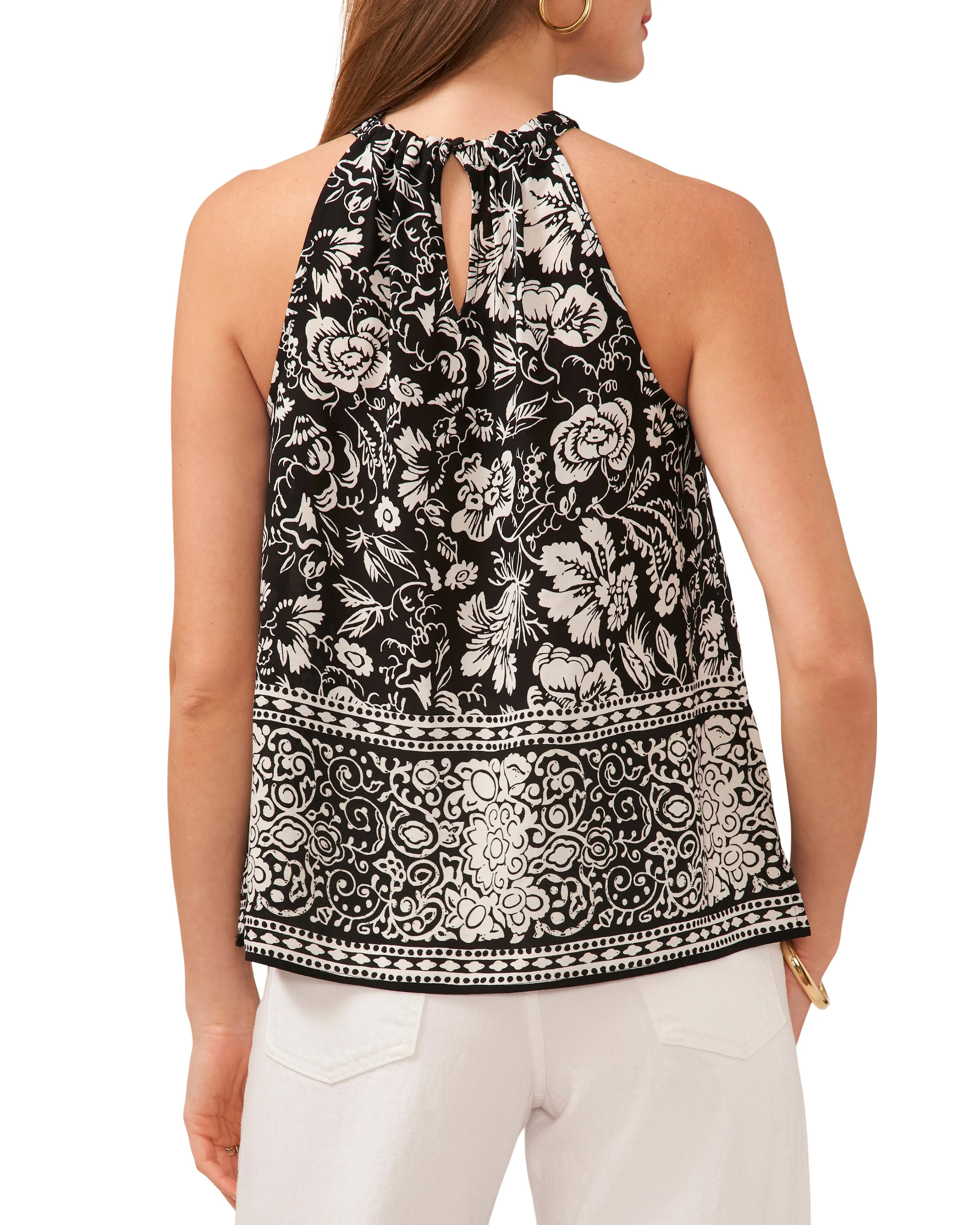 Printed Ruched Neck Halter Top sold by Vince Camuto product image thumbnail 2