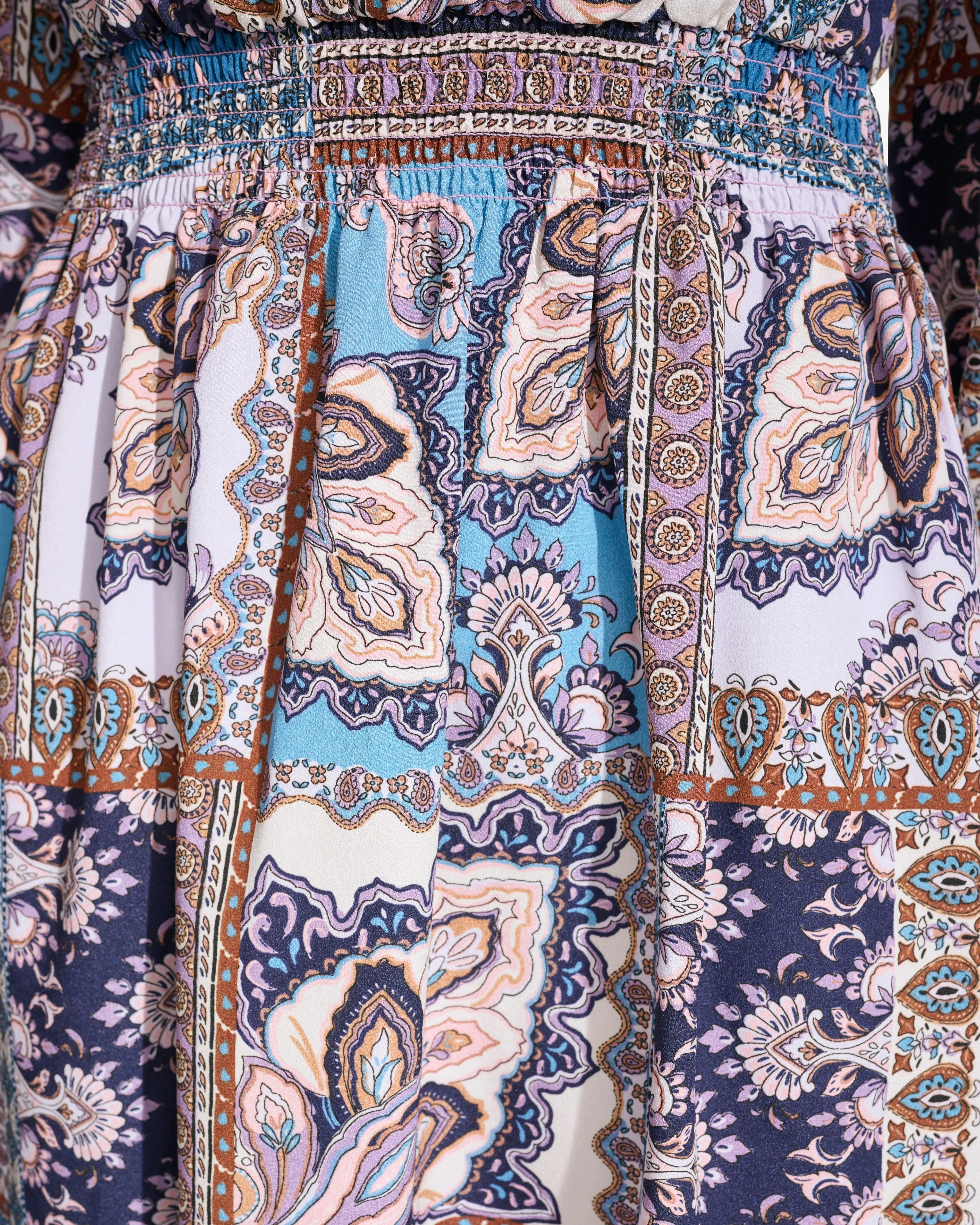 Geo Floral-Print Smocked Dress sold by Vince Camuto product image thumbnail 5