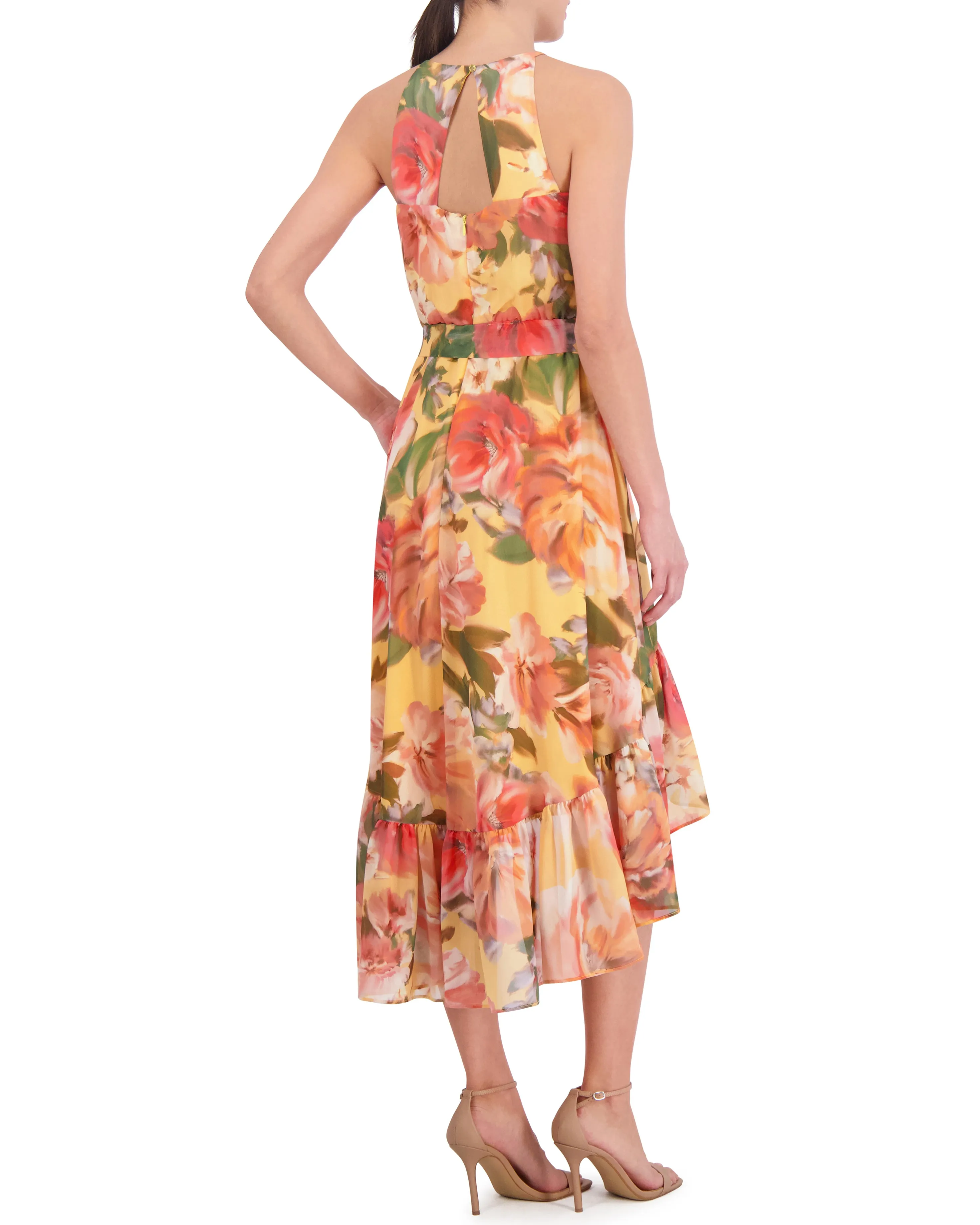 Petite Floral-Print High-Low Midi Dress sold by Vince Camuto product image thumbnail 5