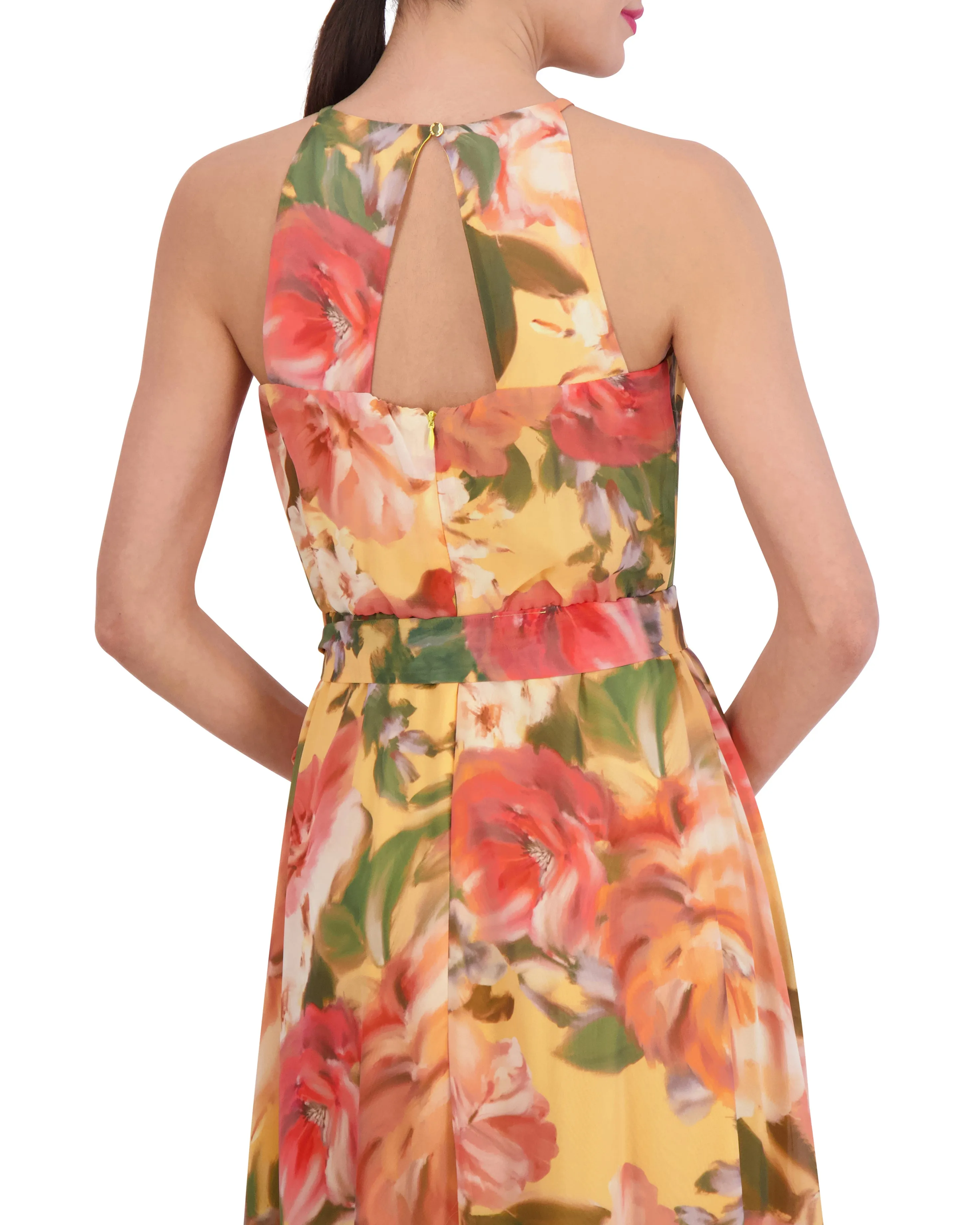 Petite Floral-Print High-Low Midi Dress sold by Vince Camuto product image thumbnail 3