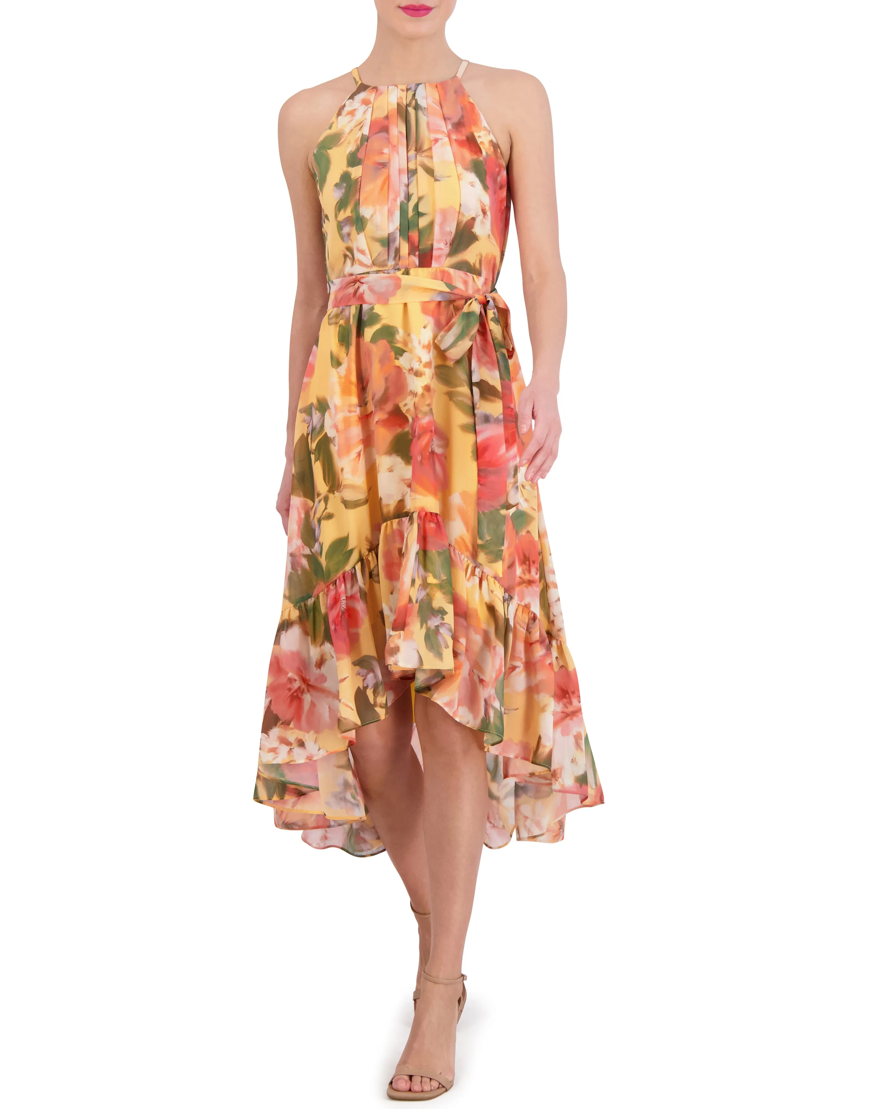 Petite Floral-Print High-Low Midi Dress sold by Vince Camuto product image thumbnail 4