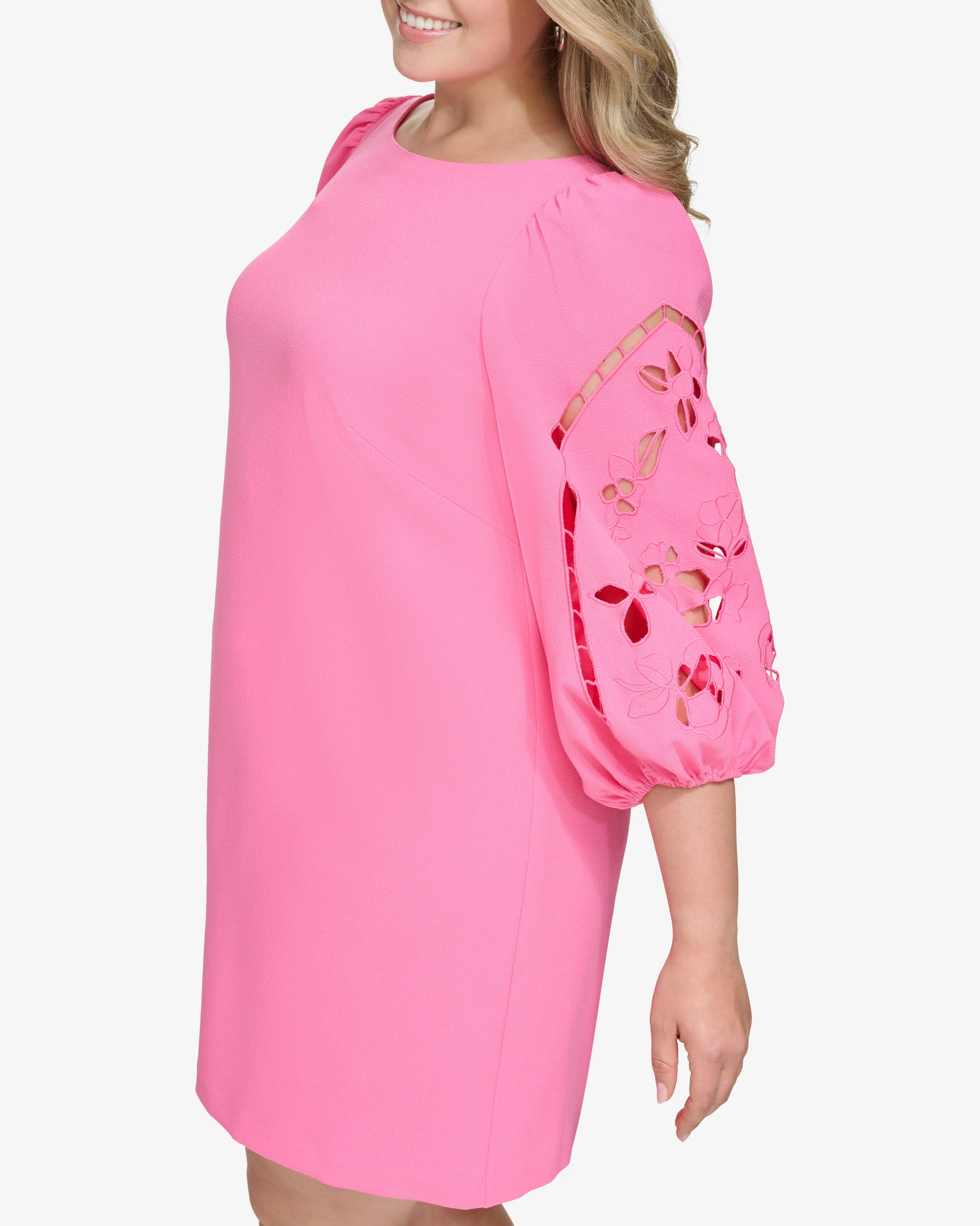 Plus-Size Embroidered-Puff-Sleeve Dress sold by Vince Camuto product image thumbnail 4