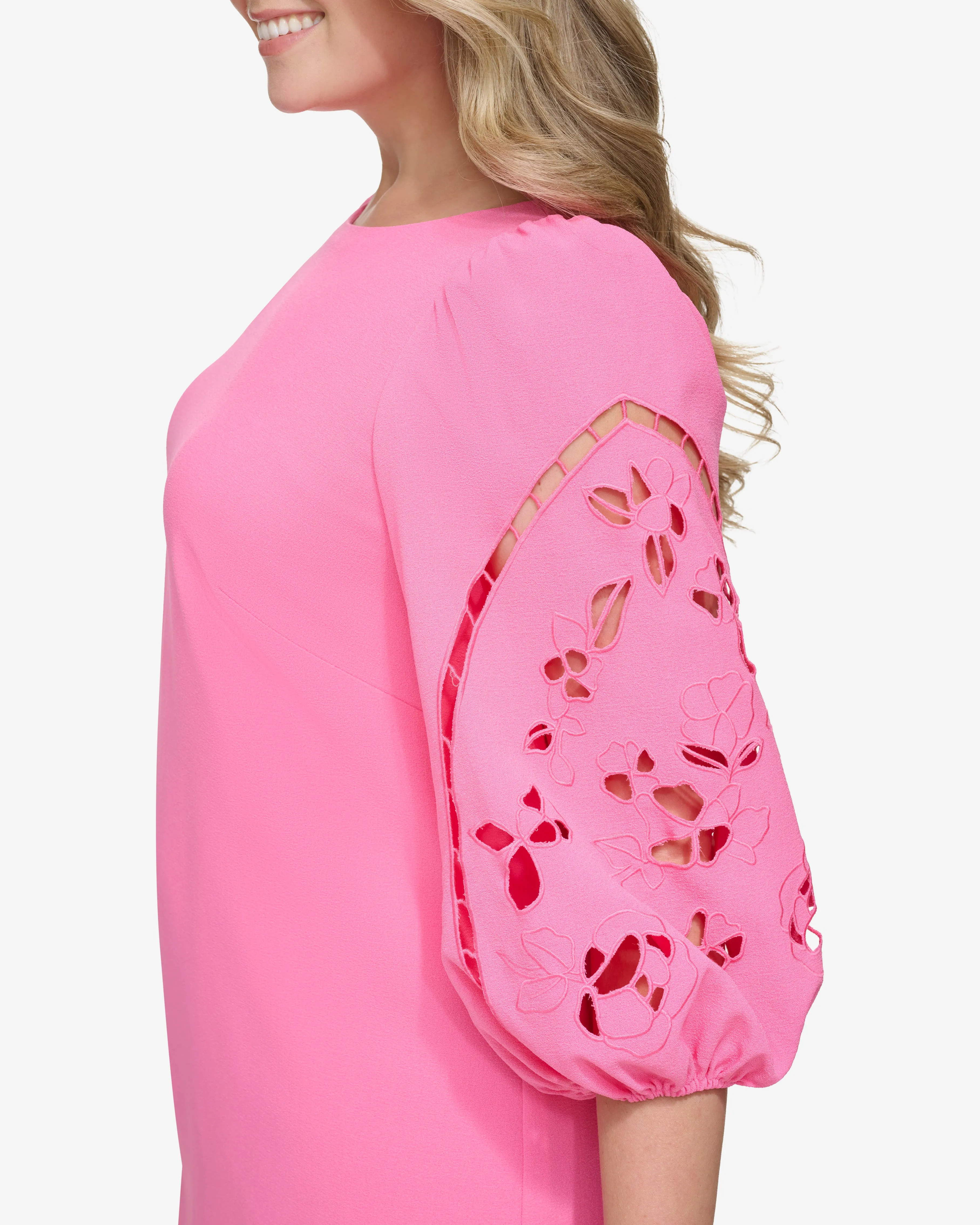 Plus-Size Embroidered-Puff-Sleeve Dress sold by Vince Camuto product image thumbnail 2