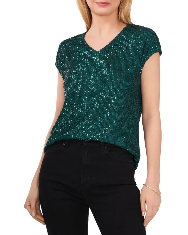 Sequined V-Neck Blouse sold by Vince Camuto