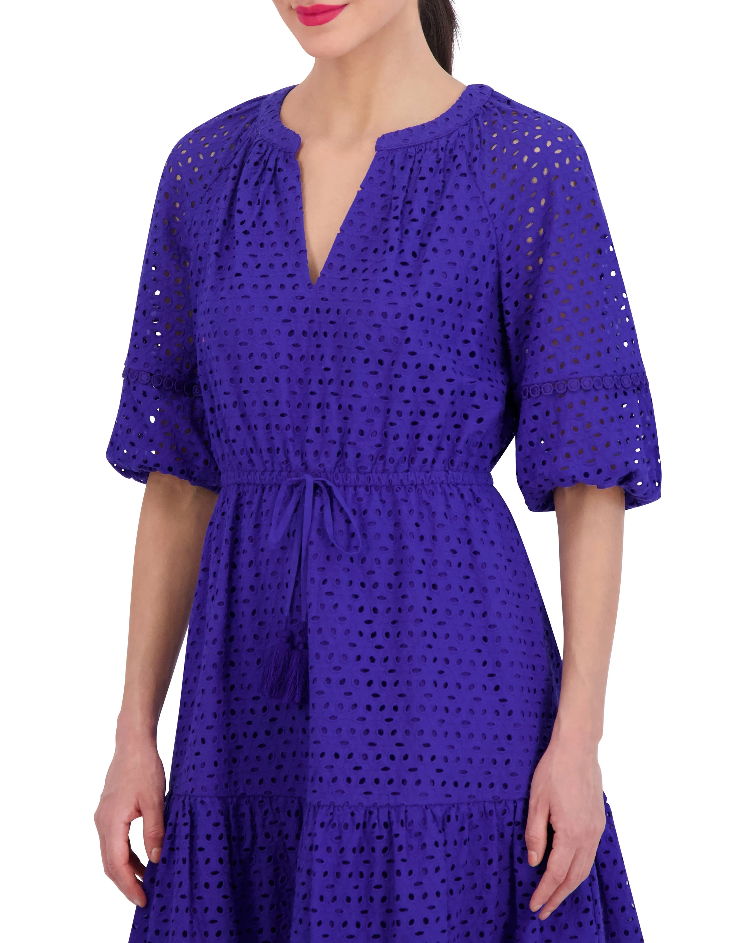 Cotton Eyelet Tasseled Drawstring Dress sold by Vince Camuto product image thumbnail 4