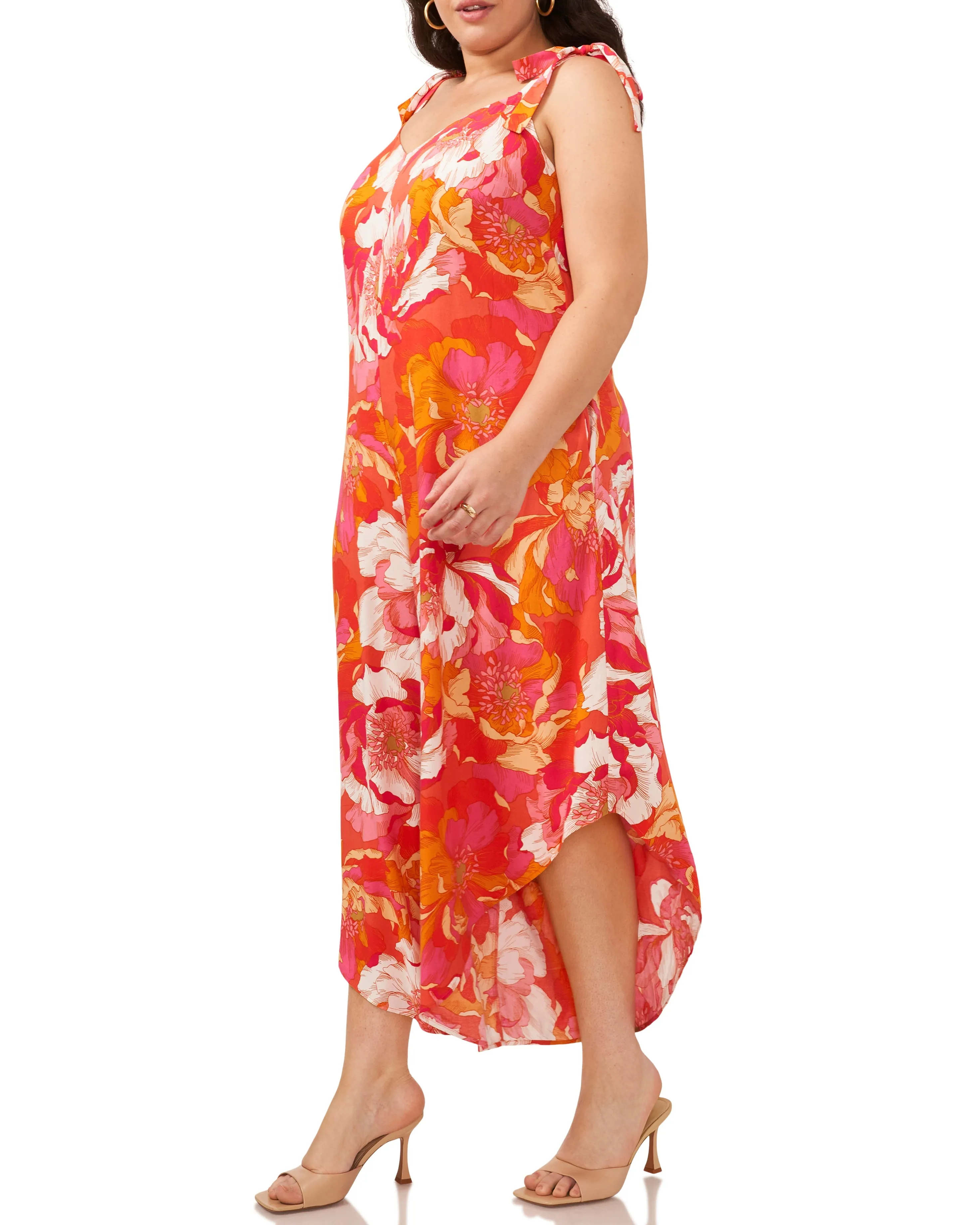 Plus-Size Floral Print Shoulder Tie Jumpsuit sold by Vince Camuto product image thumbnail 2
