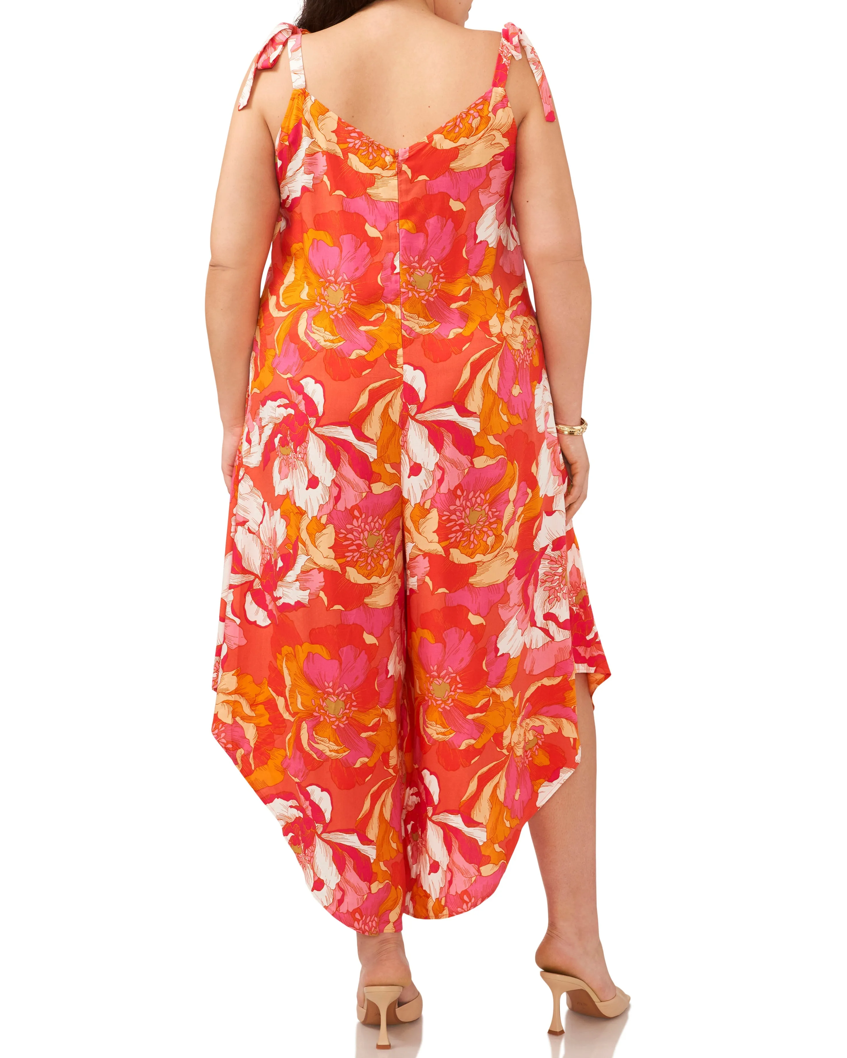 Plus-Size Floral Print Shoulder Tie Jumpsuit sold by Vince Camuto product image thumbnail 3