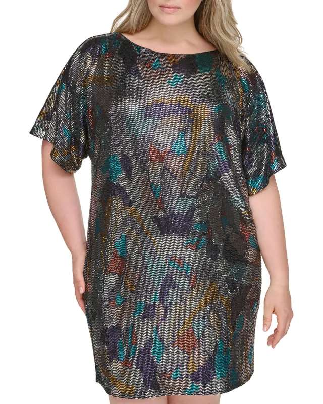Plus-Size Multicolor Metallic Dot Dress sold by Vince Camuto