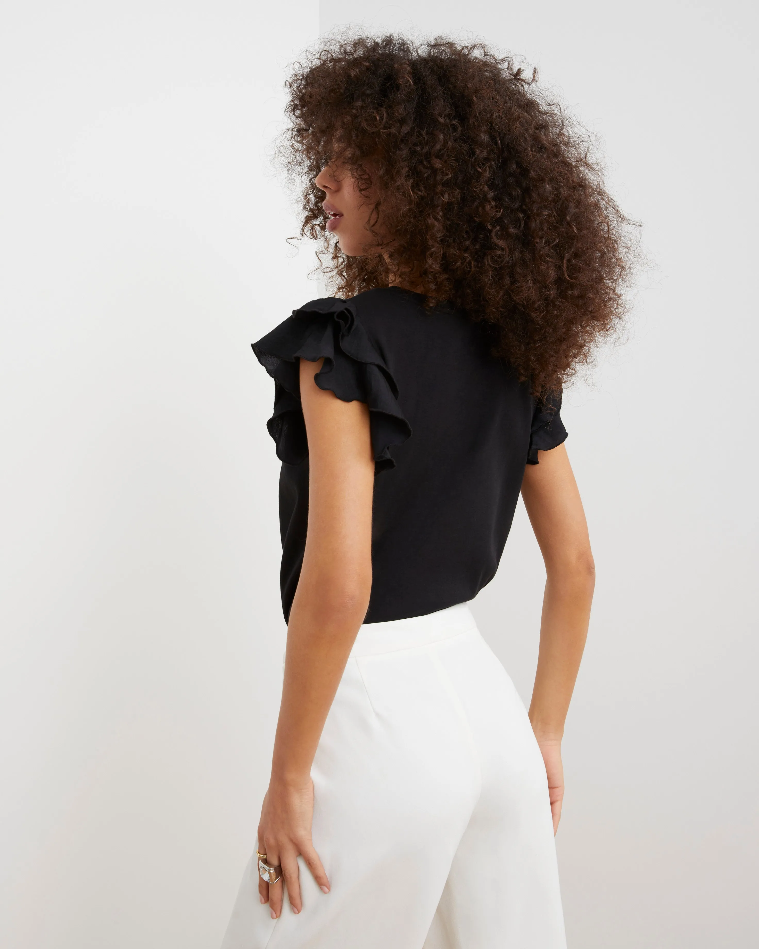 Tiered Ruffled Sleeve T-Shirt sold by Vince Camuto product image thumbnail 4