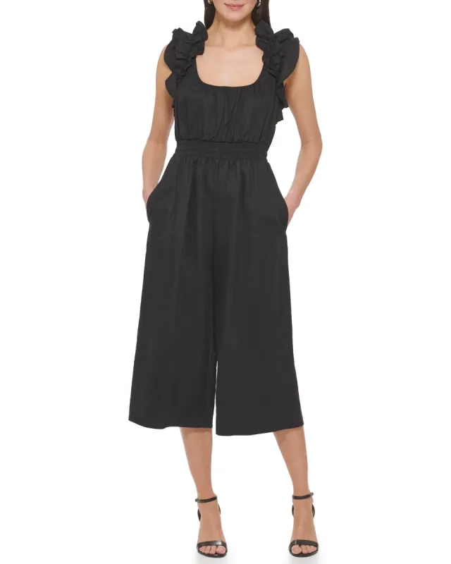 Ruffled Cropped Jumpsuit sold by Vince Camuto