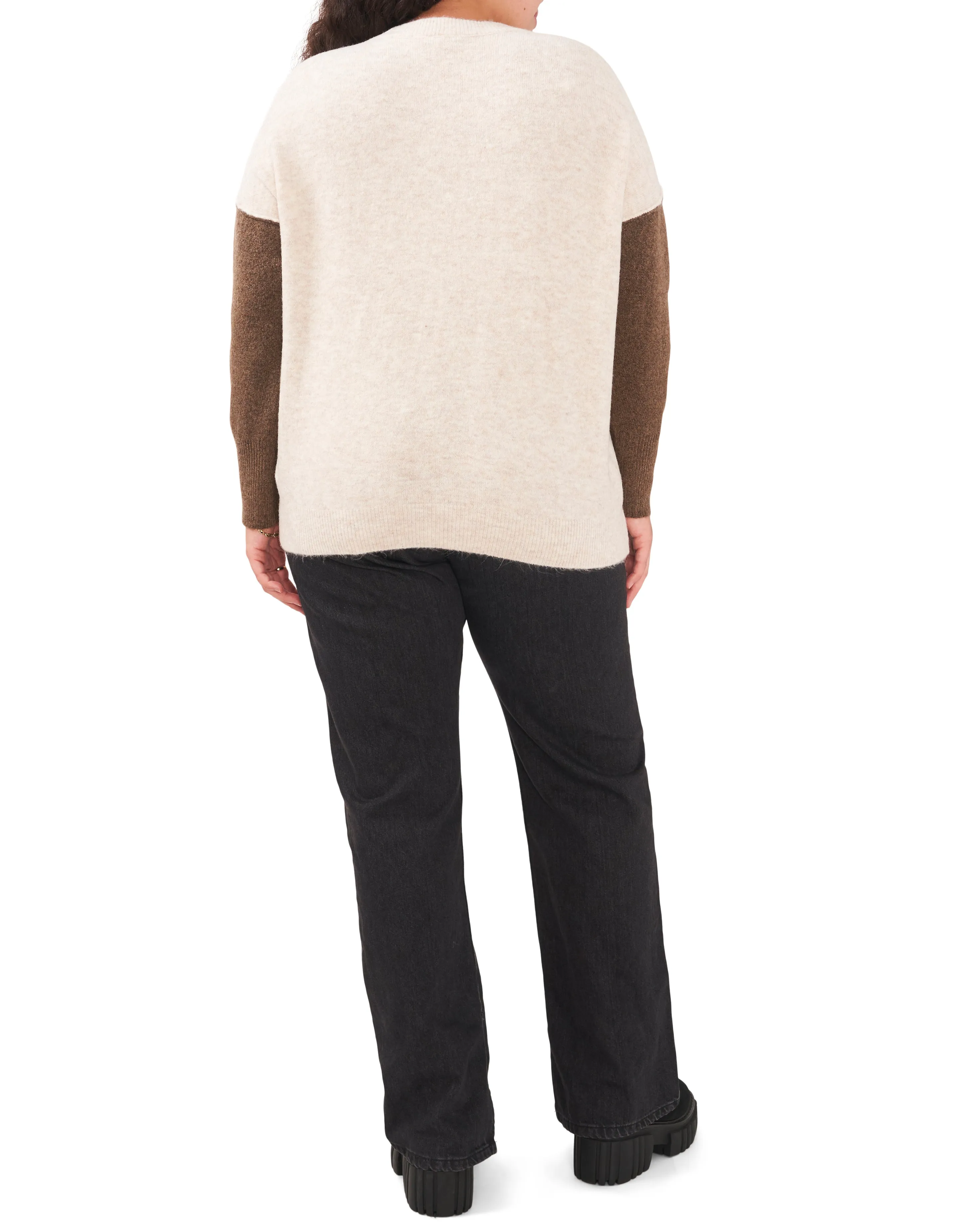 Plus-Size Color Blocked-Sleeve Drop Shoulder Sweater sold by Vince Camuto product image thumbnail 4