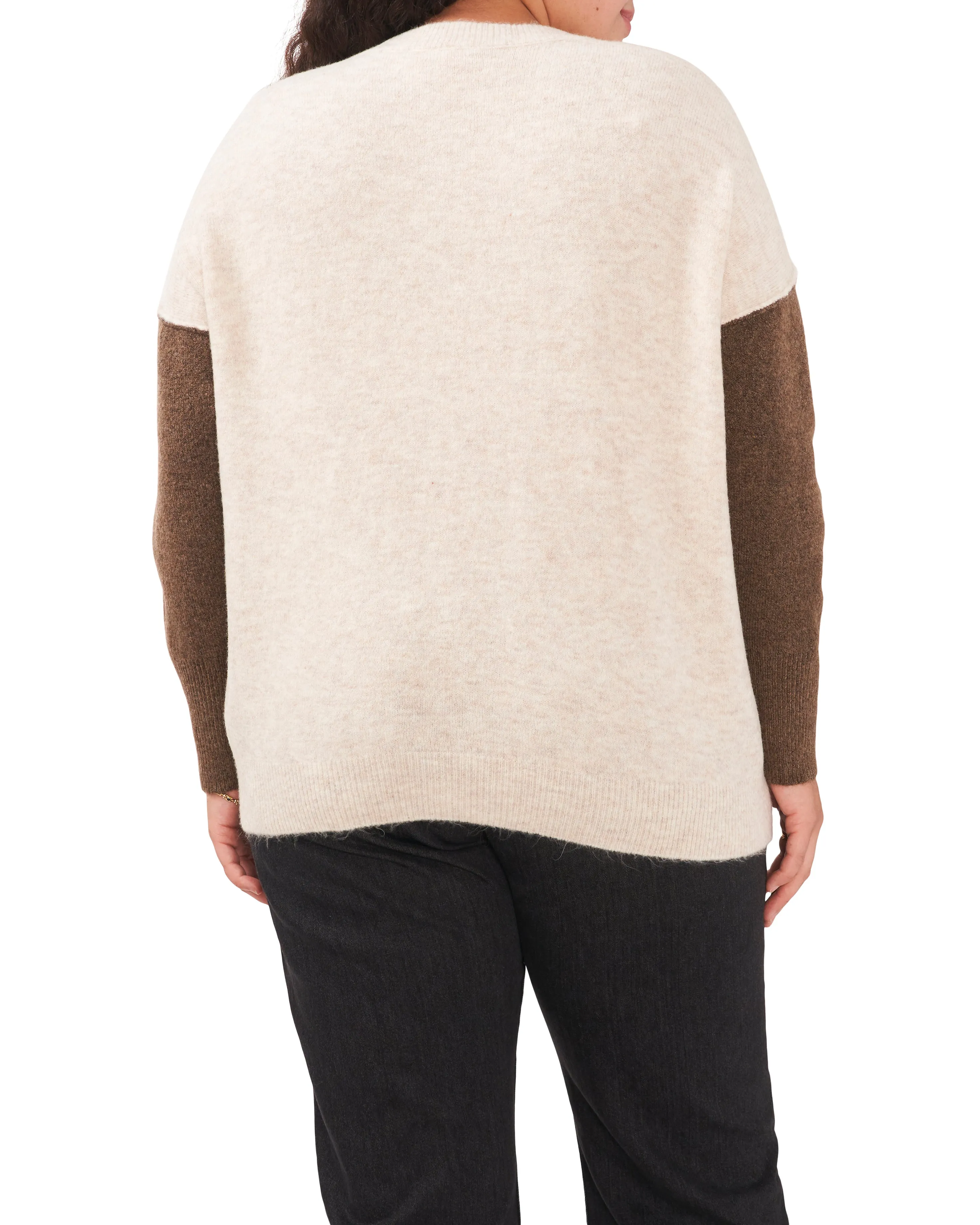 Plus-Size Color Blocked-Sleeve Drop Shoulder Sweater sold by Vince Camuto product image thumbnail 2