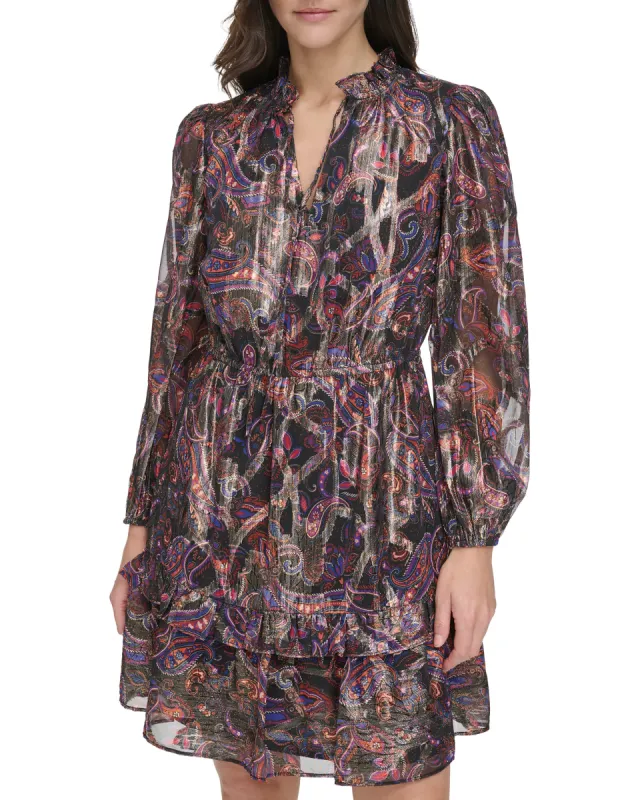 Floral-Print Pleated Dress sold by Vince Camuto