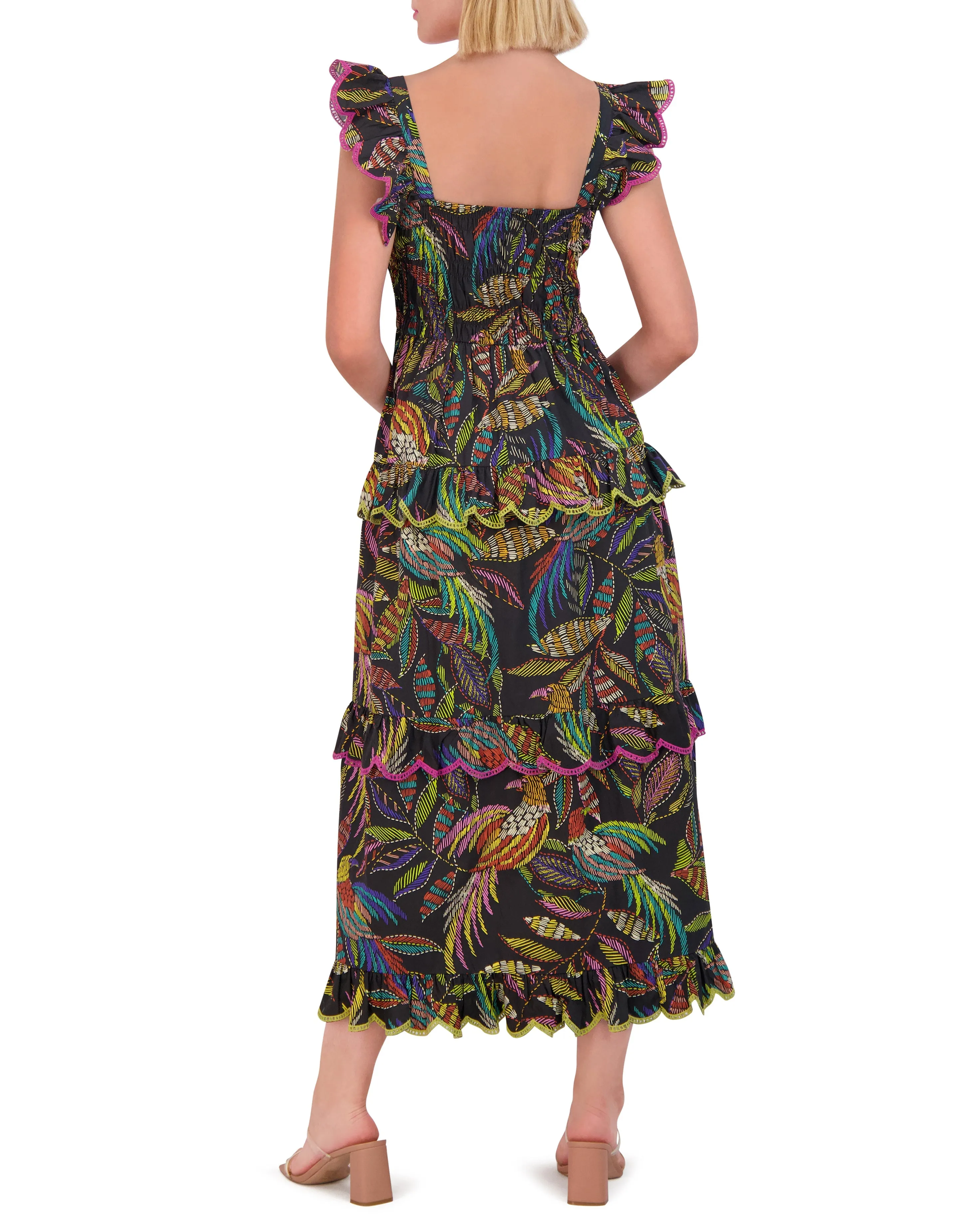 Printed Cotton Smocked Midi Dress sold by Vince Camuto product image thumbnail 2