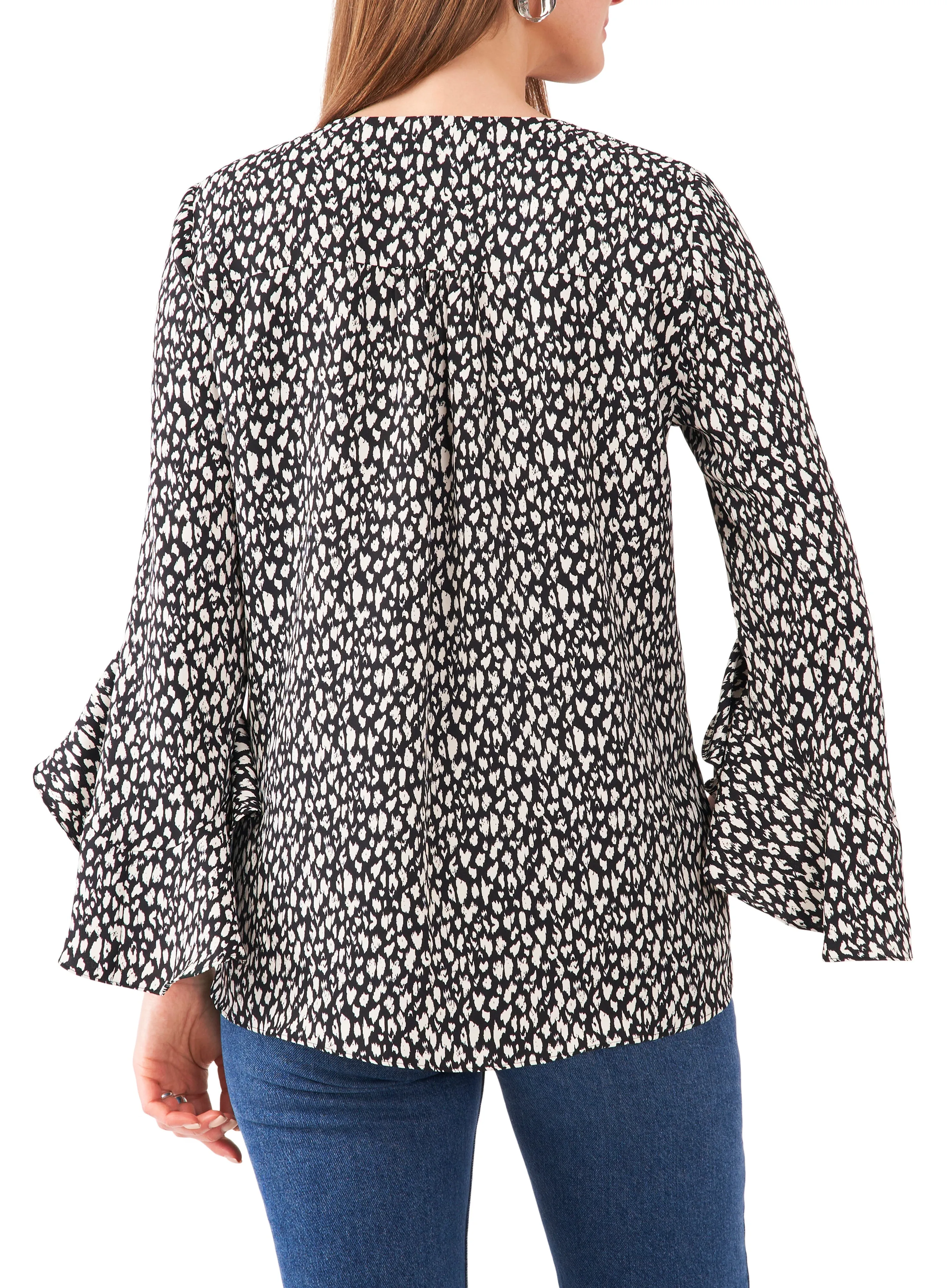 Printed Flutter Sleeve Top sold by Vince Camuto product image thumbnail 2