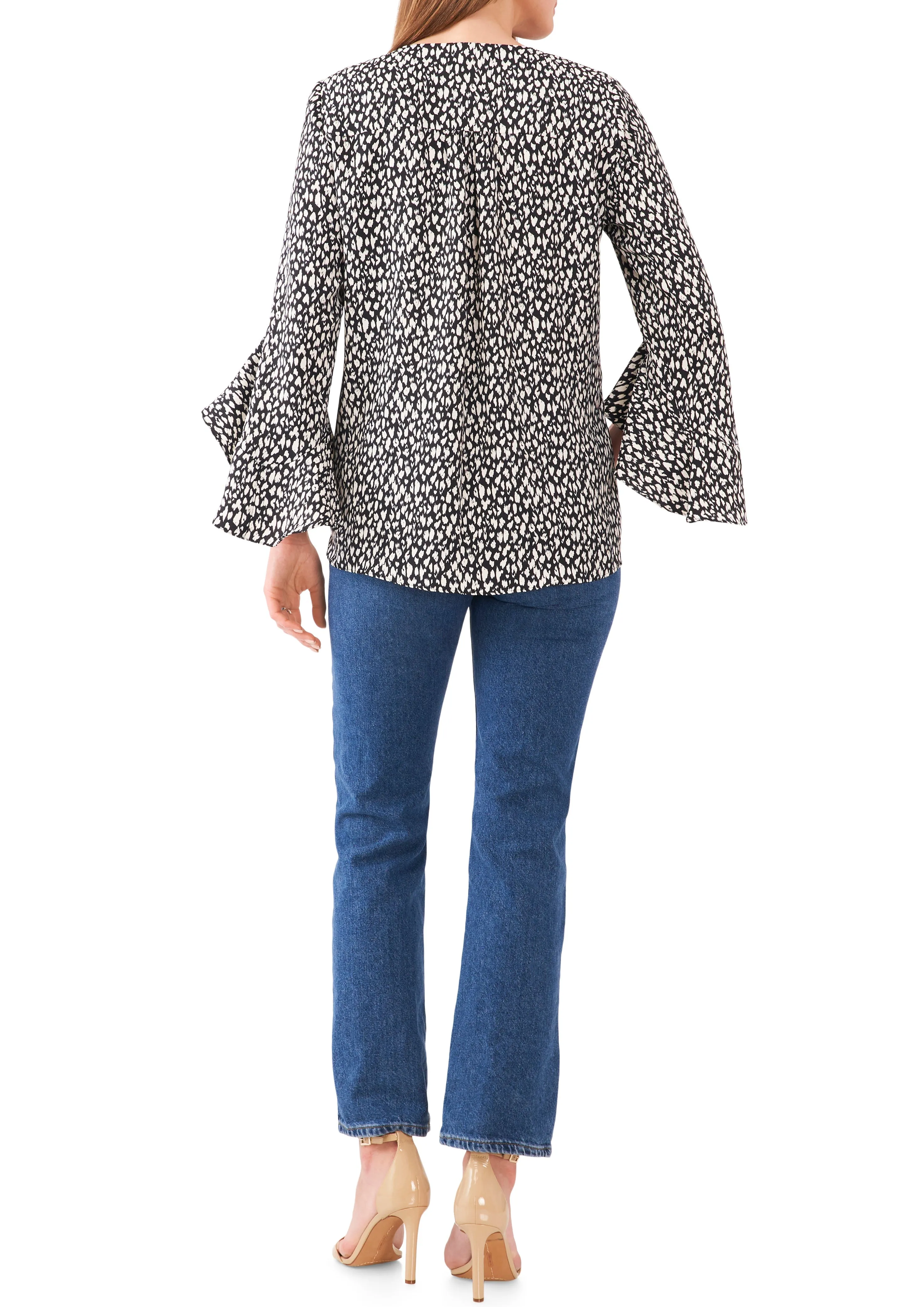 Printed Flutter Sleeve Top sold by Vince Camuto product image thumbnail 4