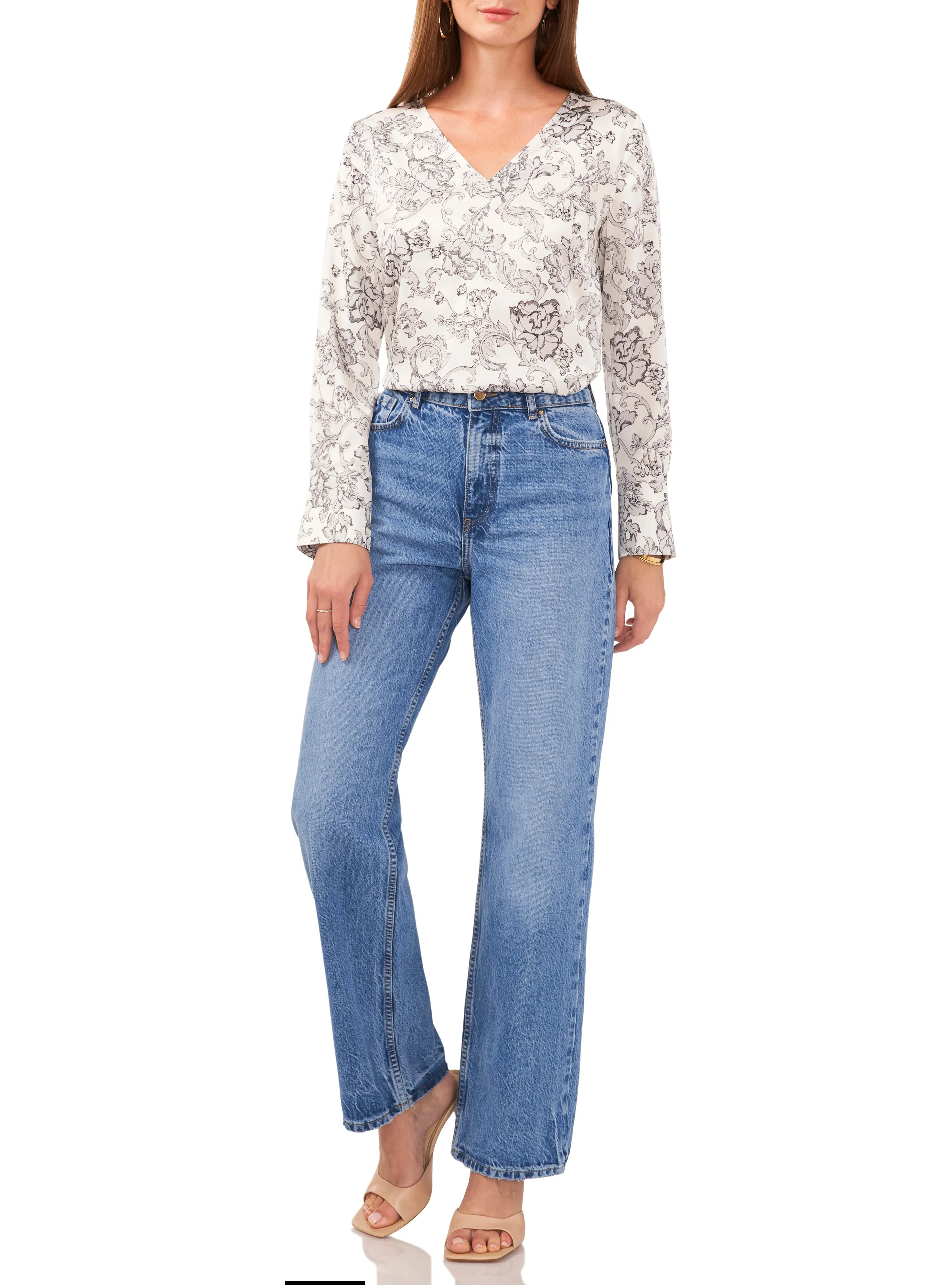Floral Print V-Neck Top sold by Vince Camuto product image thumbnail 3