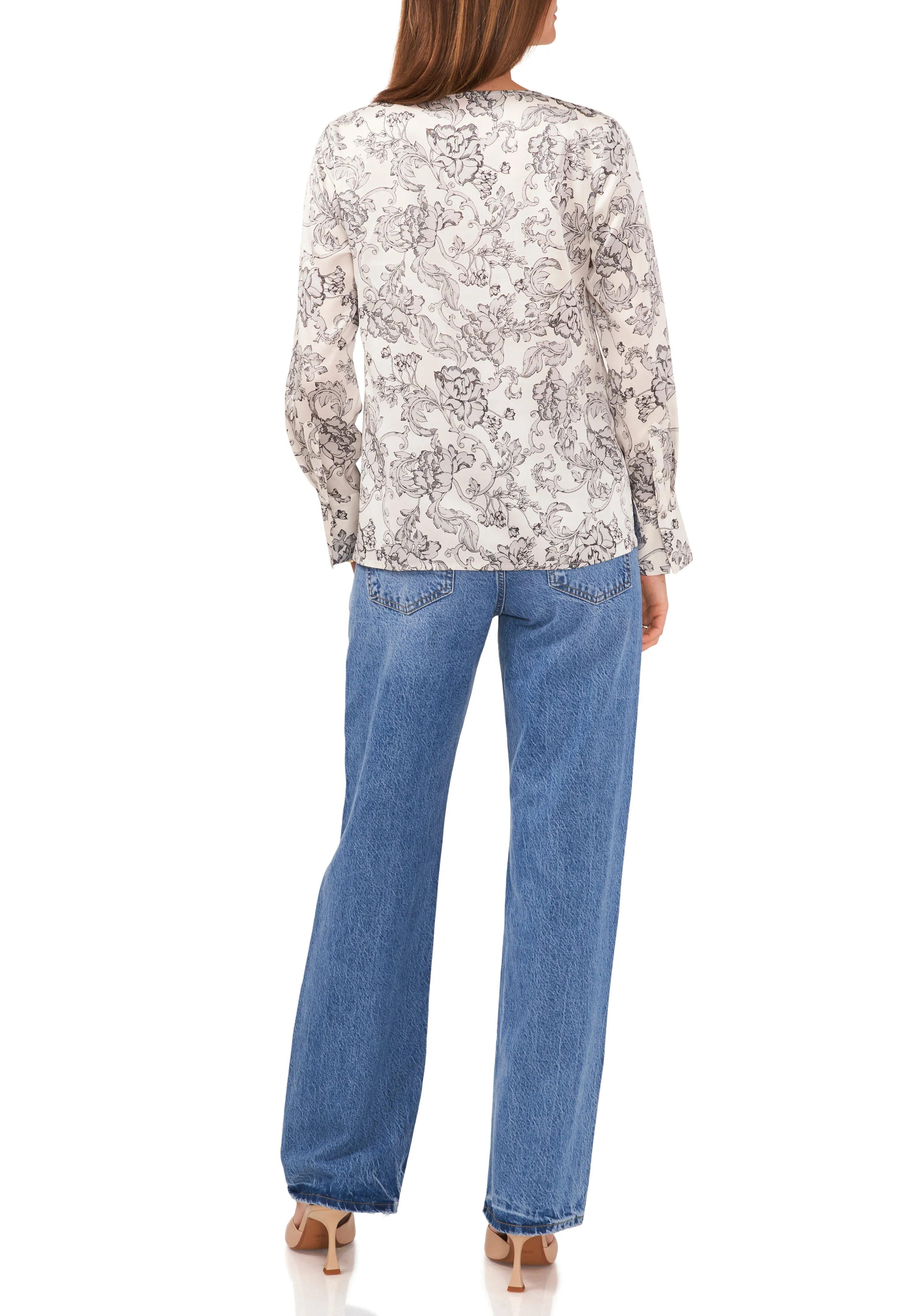 Floral Print V-Neck Top sold by Vince Camuto product image thumbnail 4