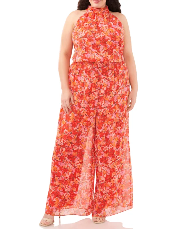 Plus-Size Floral Print Sleeveless Jumpsuit sold by Vince Camuto