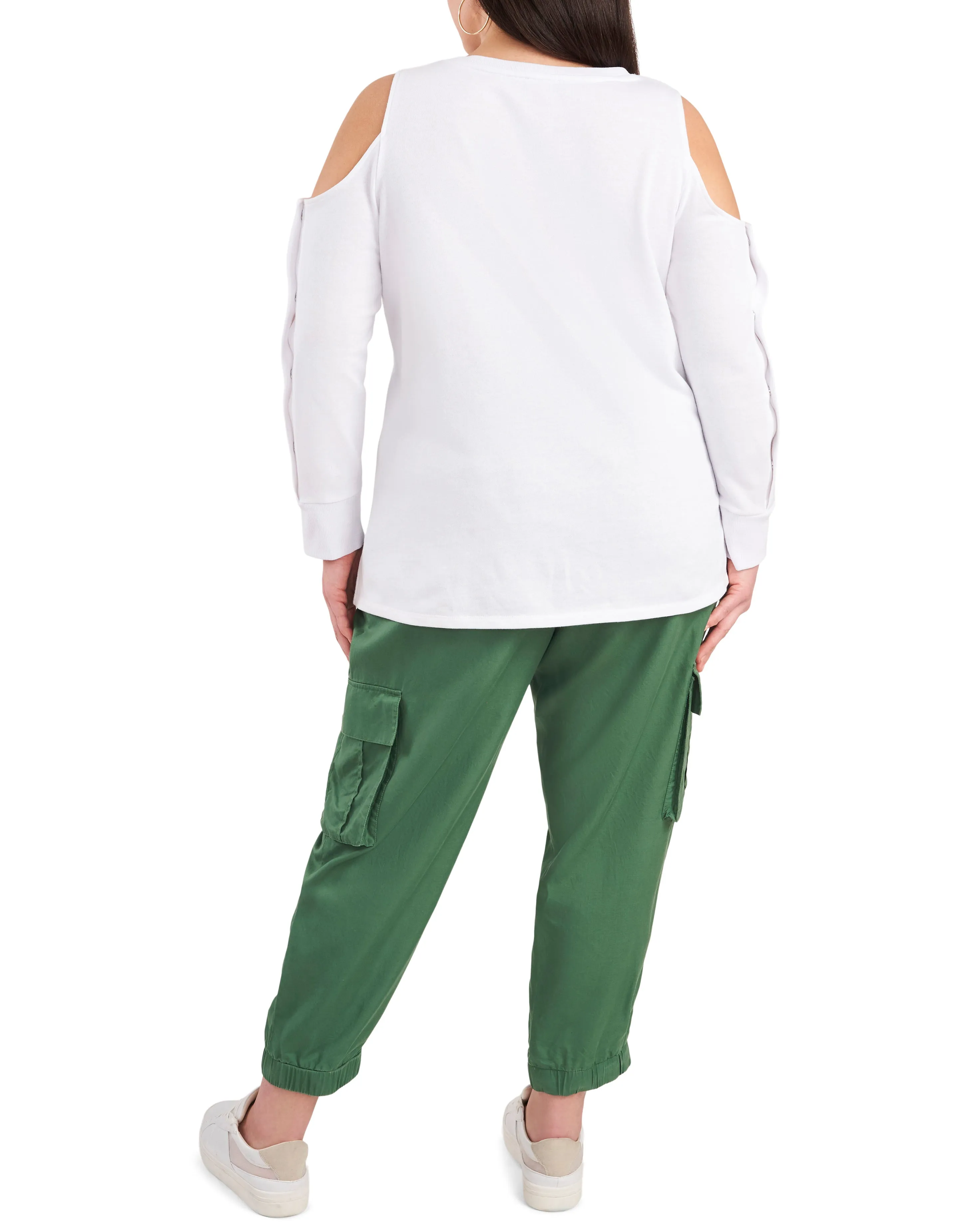Plus-Size Cold Shoulder Snap Sleeve Top sold by Vince Camuto product image thumbnail 4