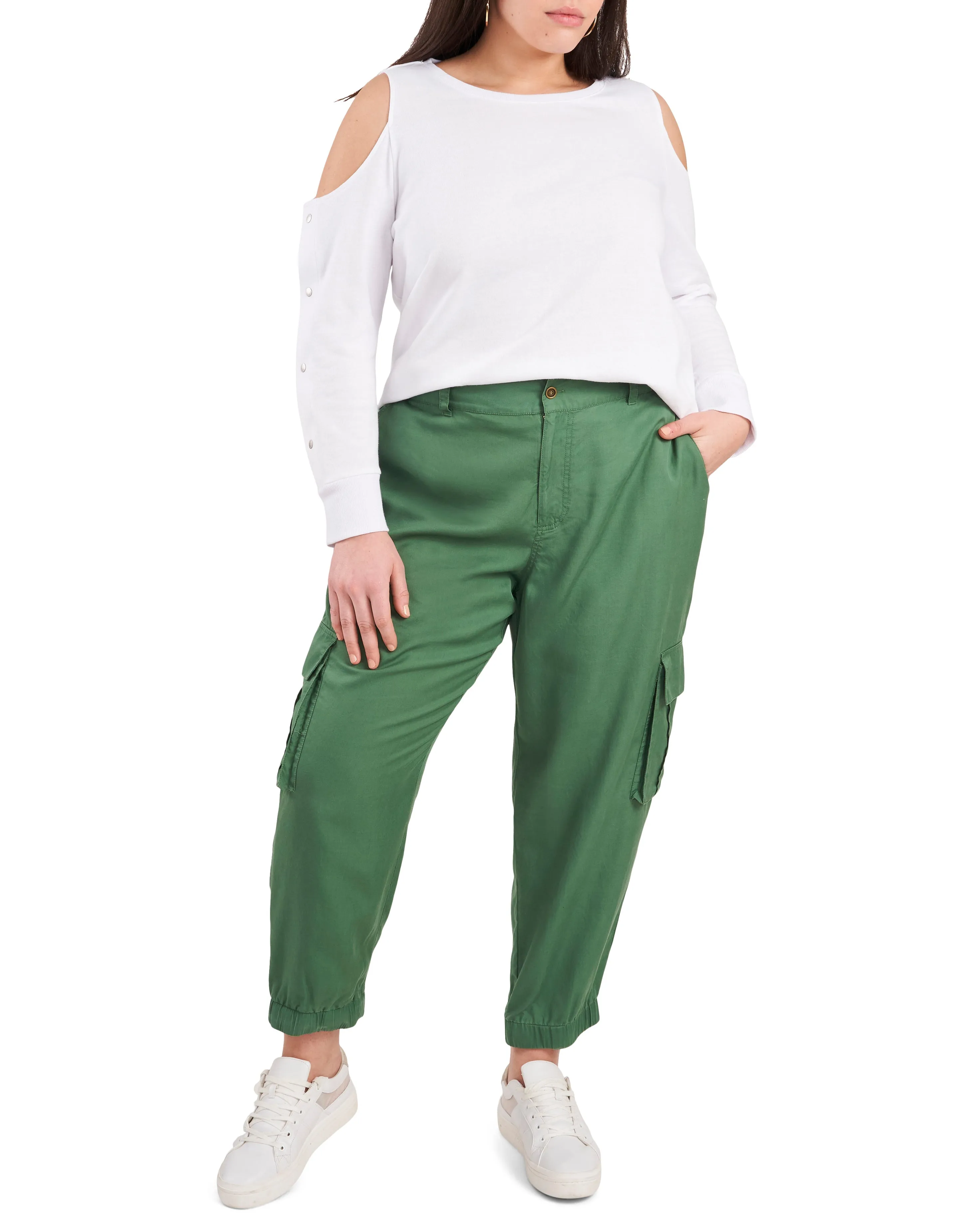Plus-Size Cold Shoulder Snap Sleeve Top sold by Vince Camuto product image thumbnail 3
