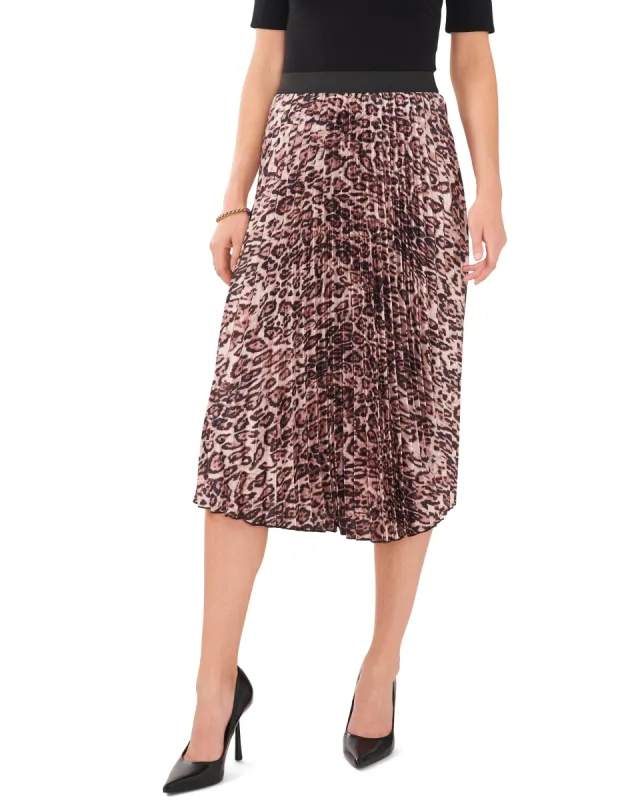 Leopard Print Pleated Midi Skirt made by Vince Camuto