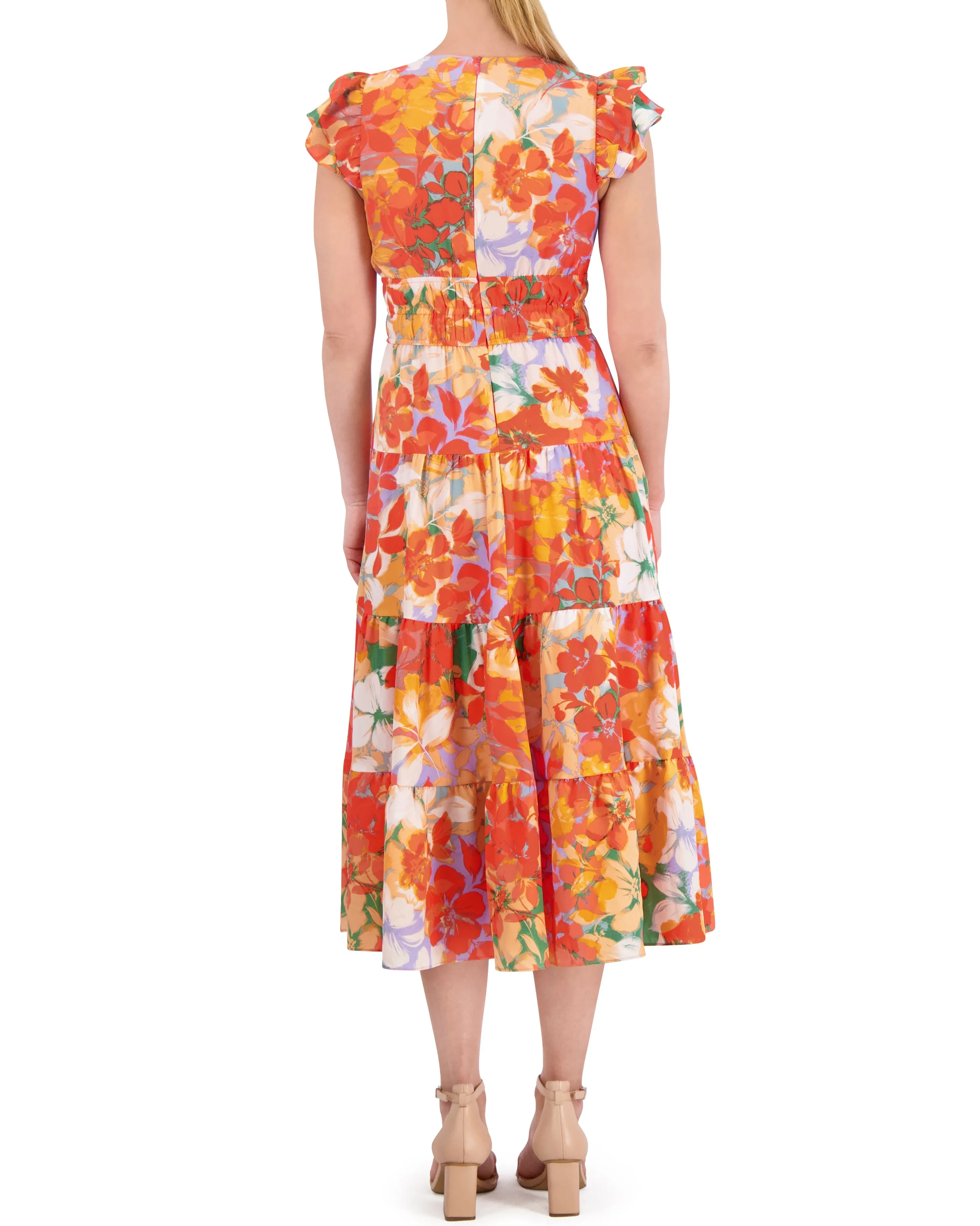 Floral-Print Tiered-Skirt Midi Dress sold by Vince Camuto product image thumbnail 4