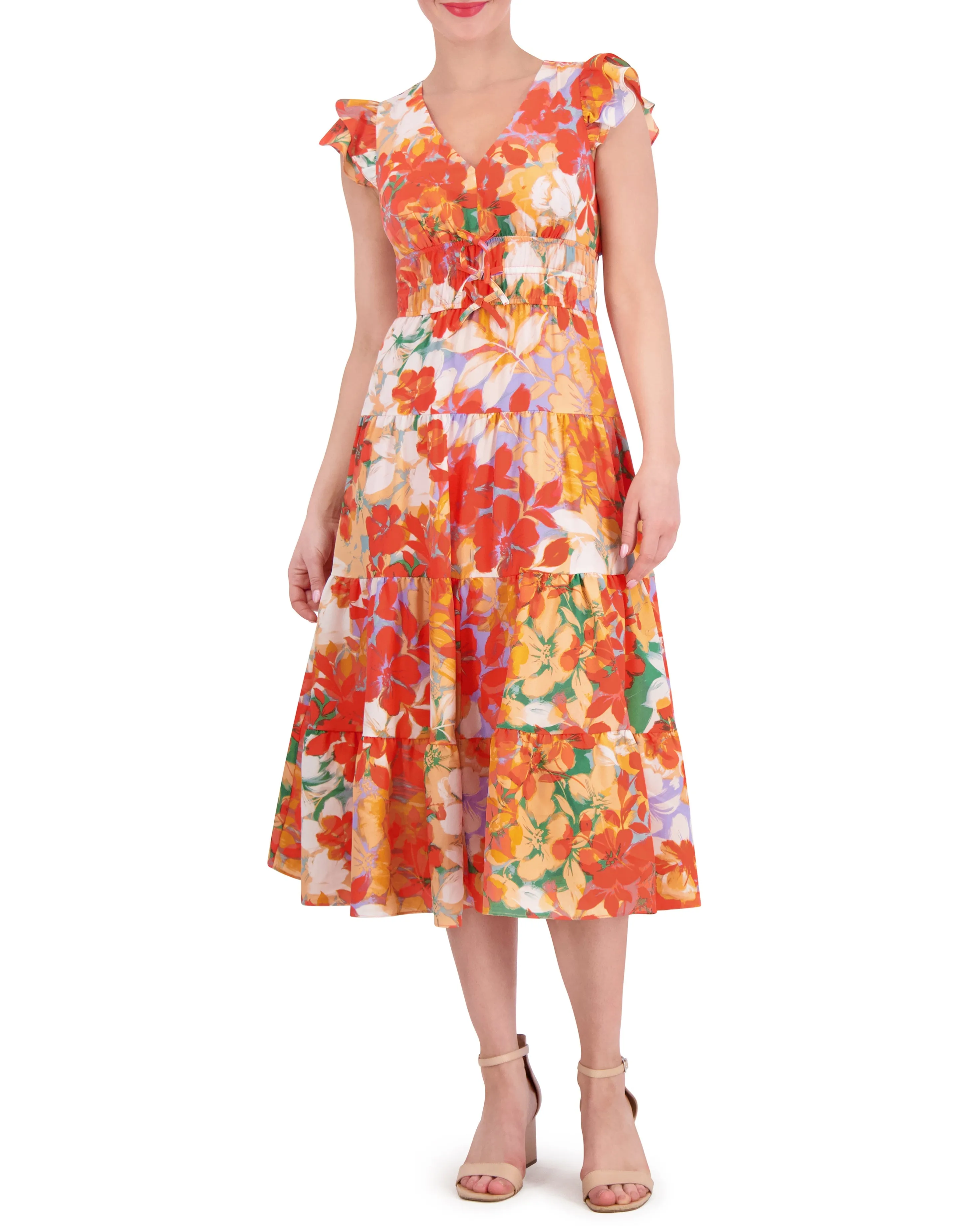 Floral-Print Tiered-Skirt Midi Dress sold by Vince Camuto