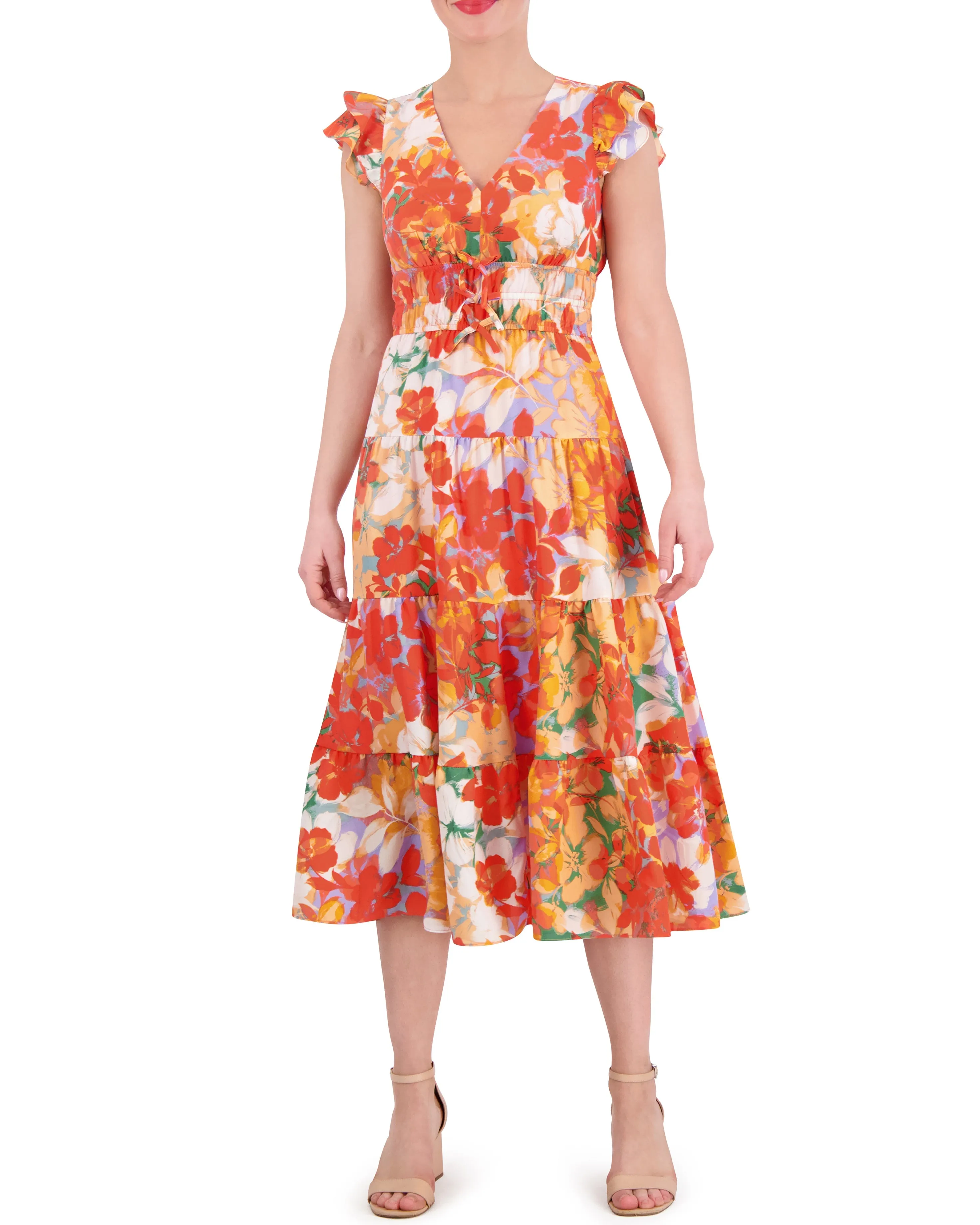 Floral-Print Tiered-Skirt Midi Dress sold by Vince Camuto product image thumbnail 2