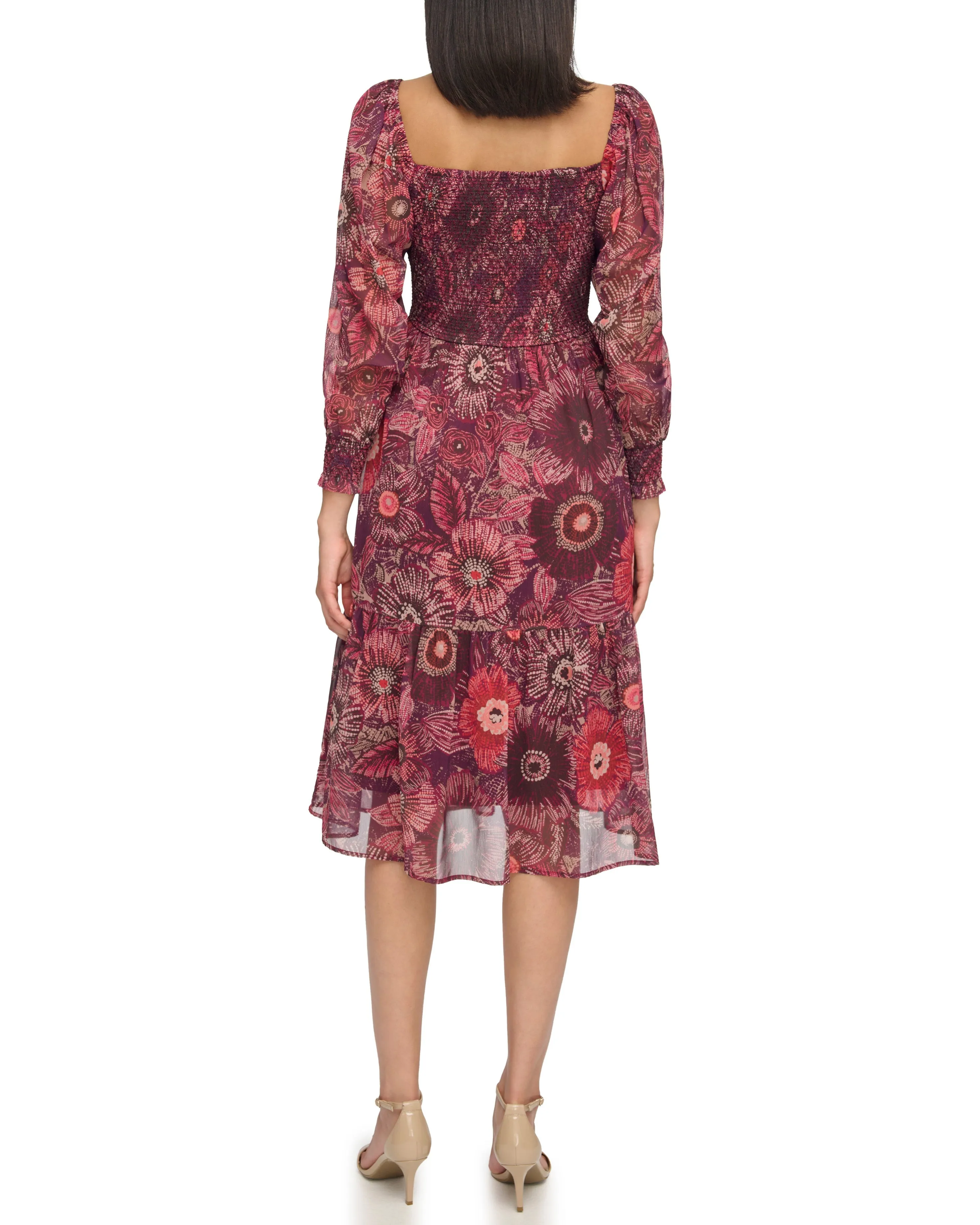 Floral-Print Smocked Midi Dress sold by Vince Camuto product image thumbnail 2