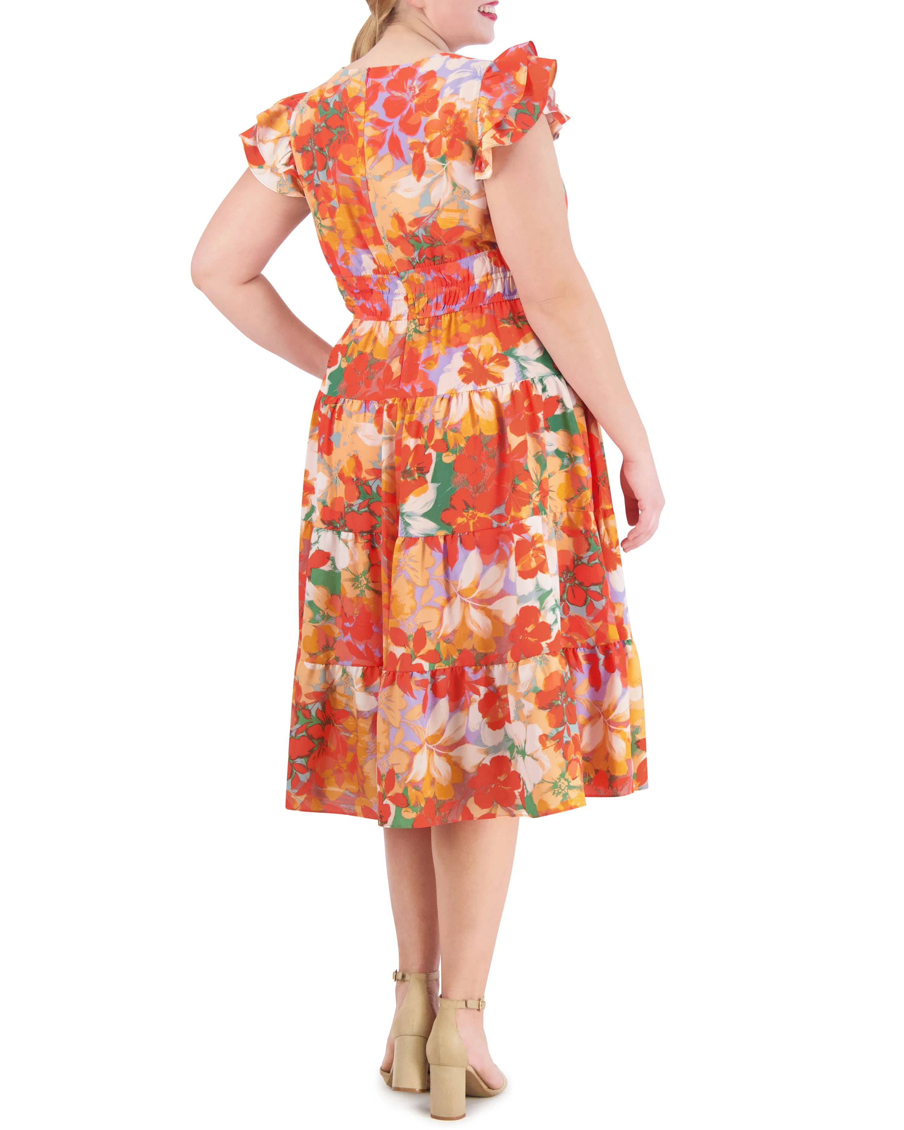 Plus-Size Floral-Print Tiered Dress sold by Vince Camuto product image thumbnail 4