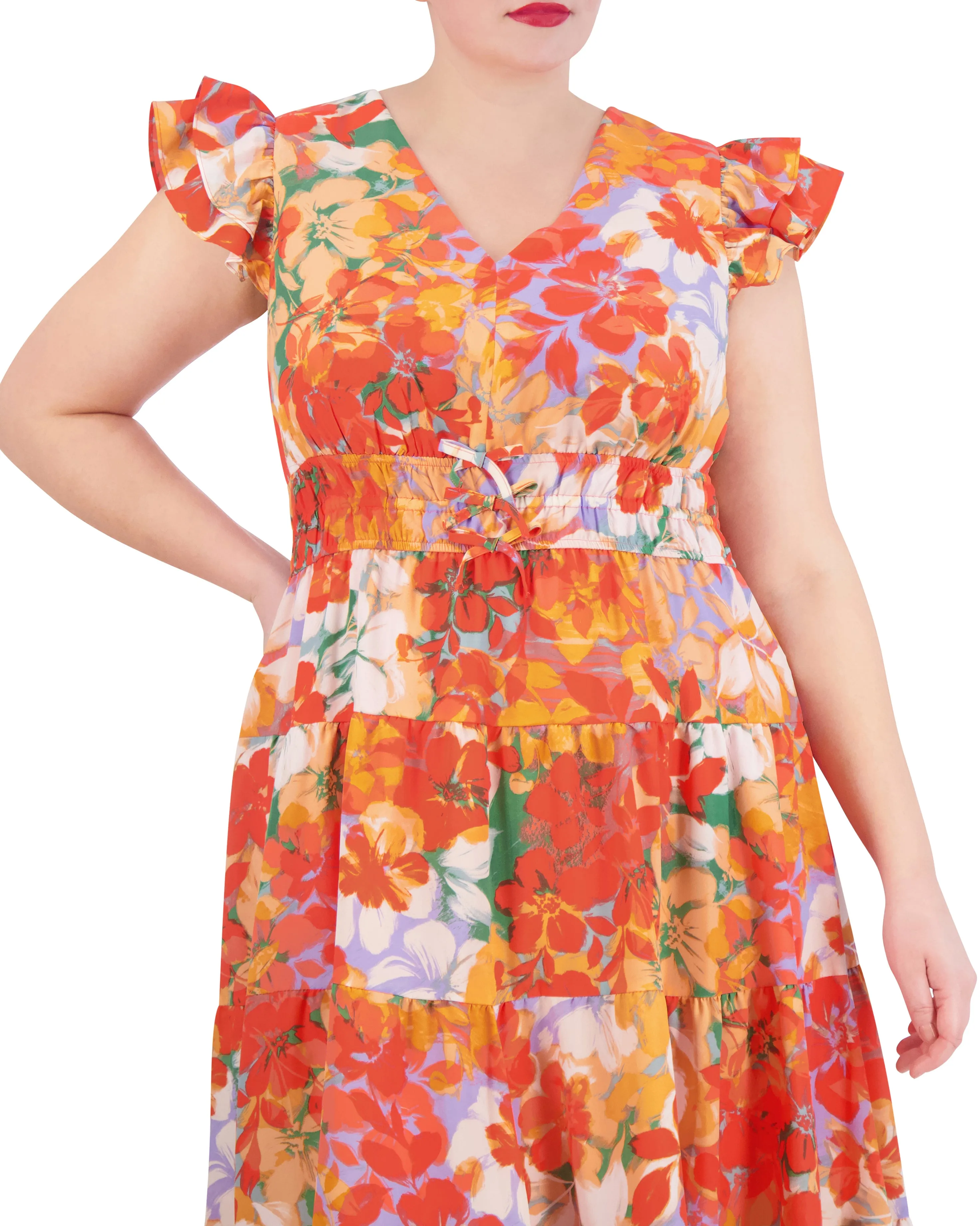 Plus-Size Floral-Print Tiered Dress sold by Vince Camuto product image thumbnail 3