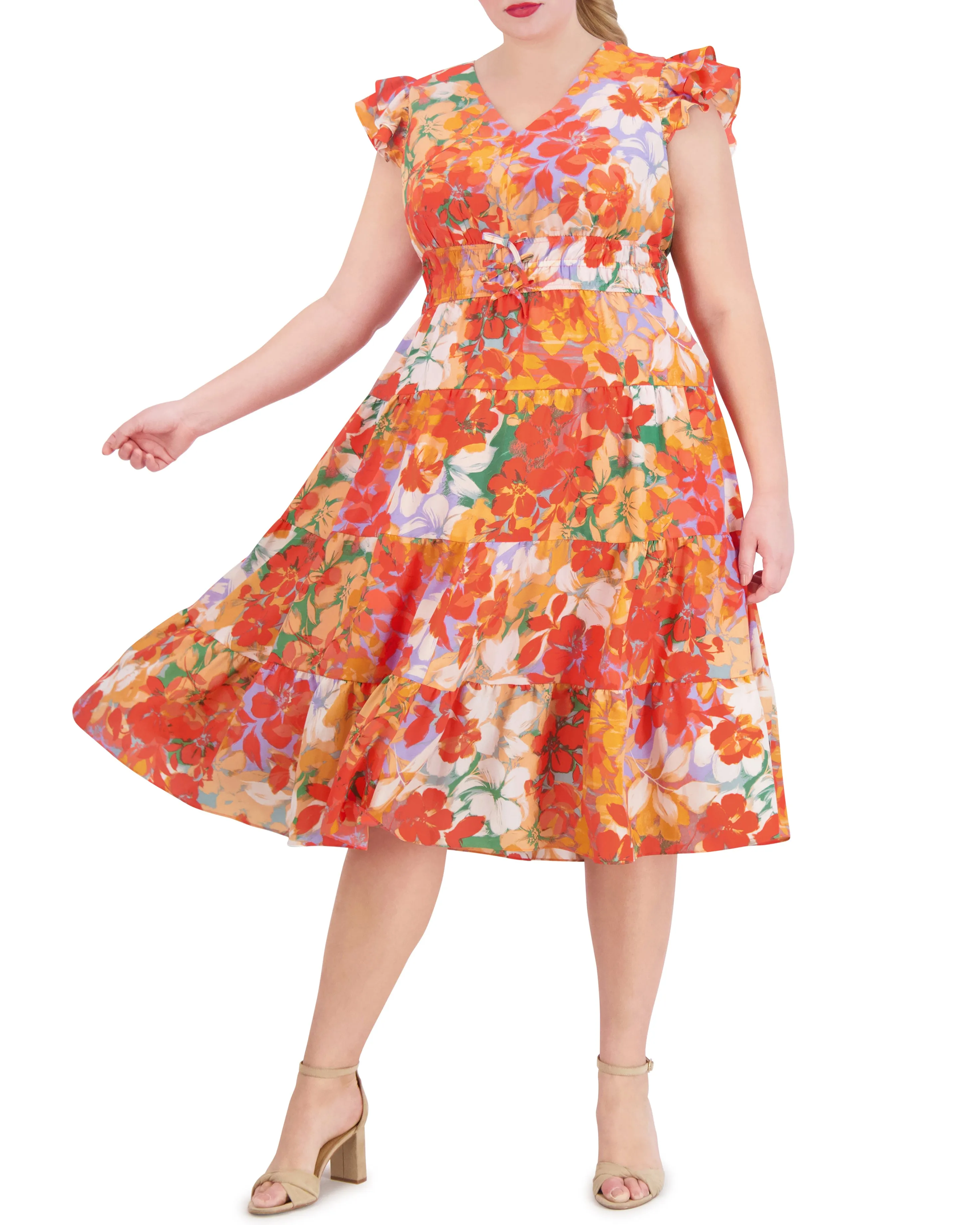 Plus-Size Floral-Print Tiered Dress sold by Vince Camuto product image thumbnail 2