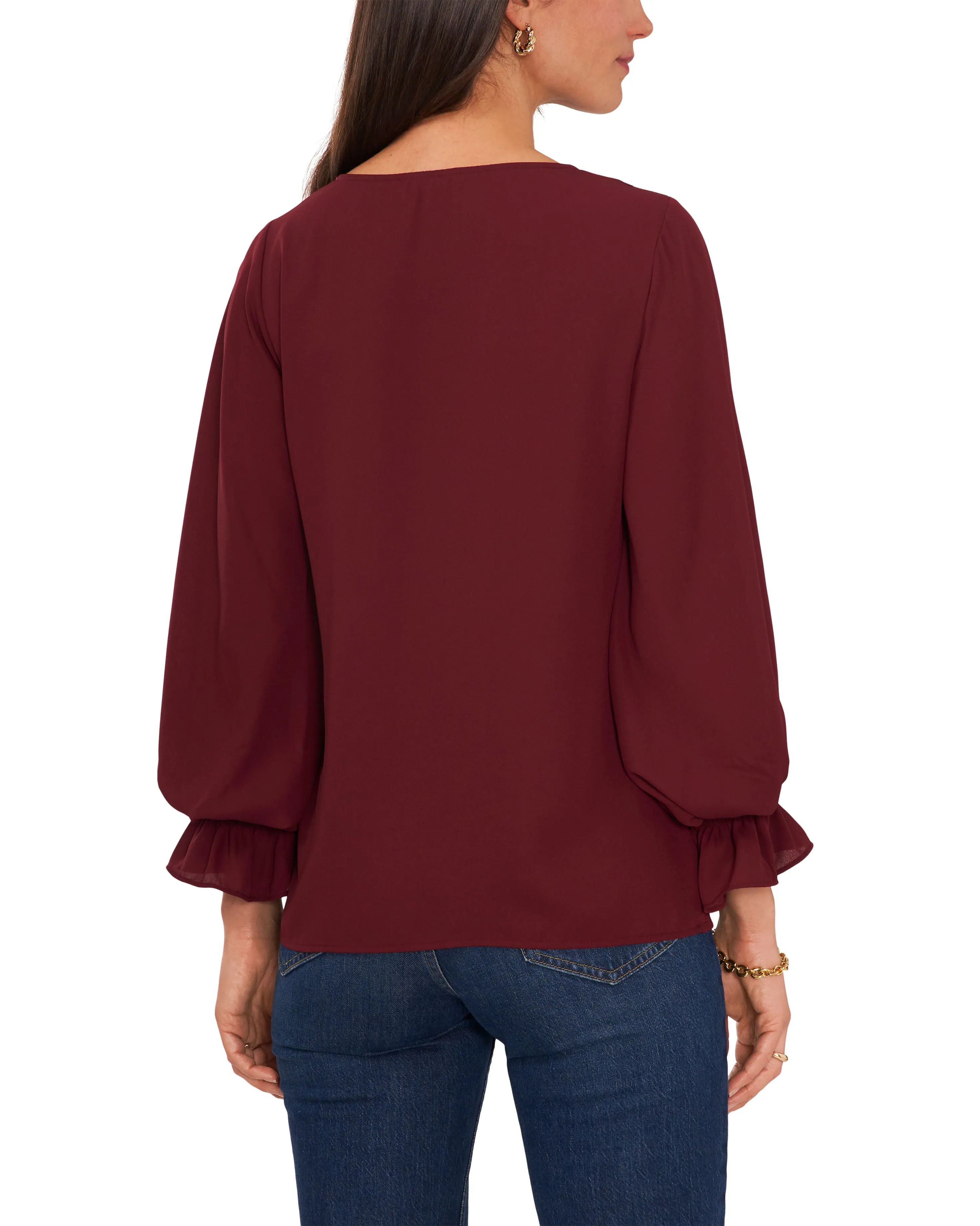 V-Neck Balloon Sleeve Blouse sold by Vince Camuto product image thumbnail 4
