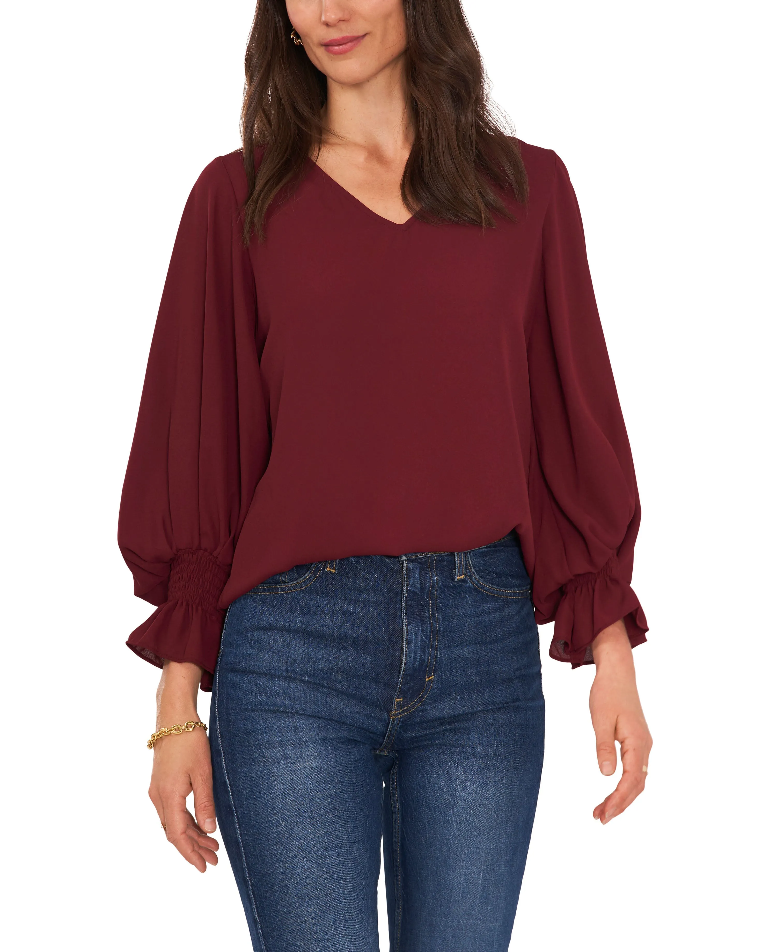 V-Neck Balloon Sleeve Blouse sold by Vince Camuto product image thumbnail 3