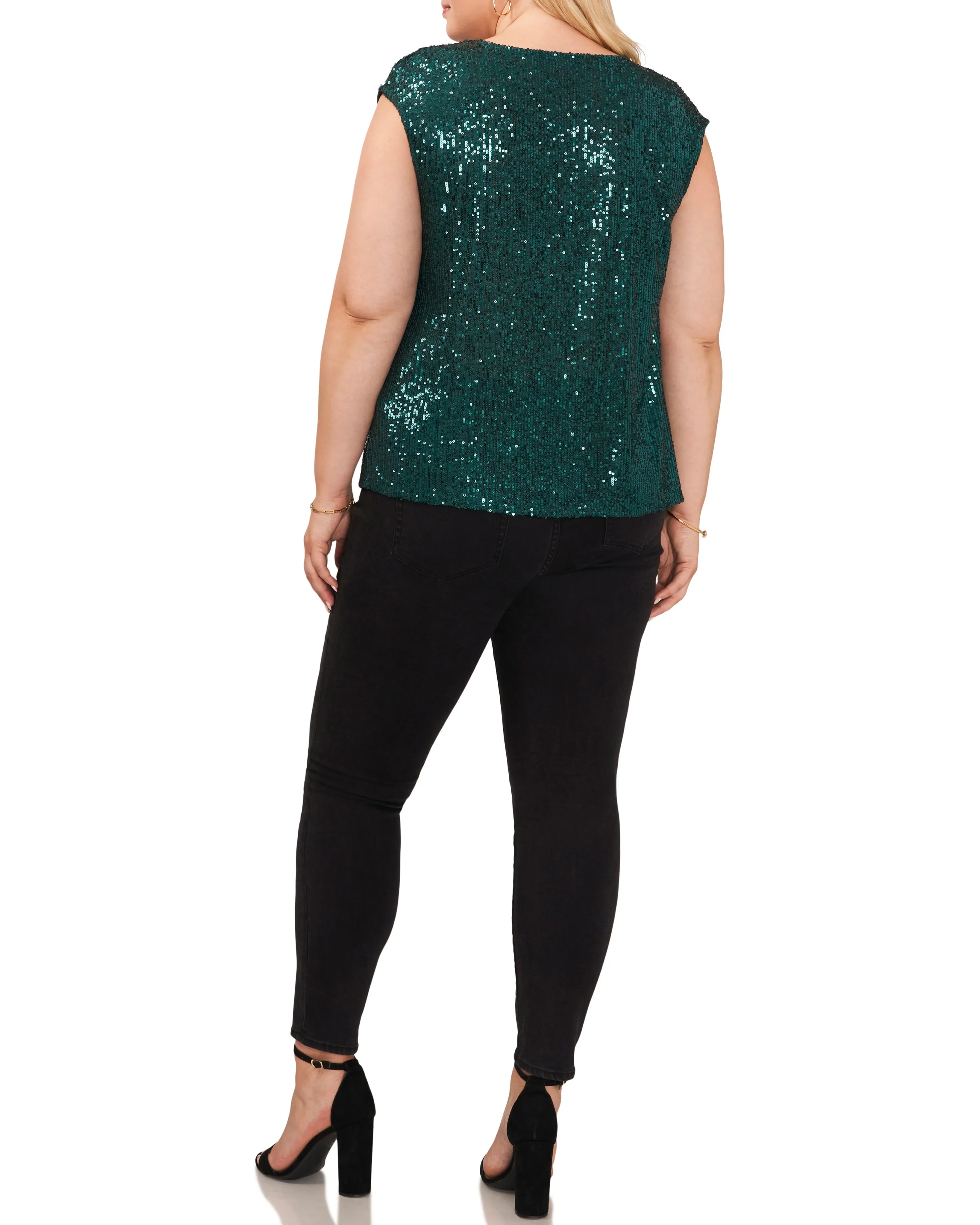 Plus-Size Sequined V-Neck Top sold by Vince Camuto product image thumbnail 4