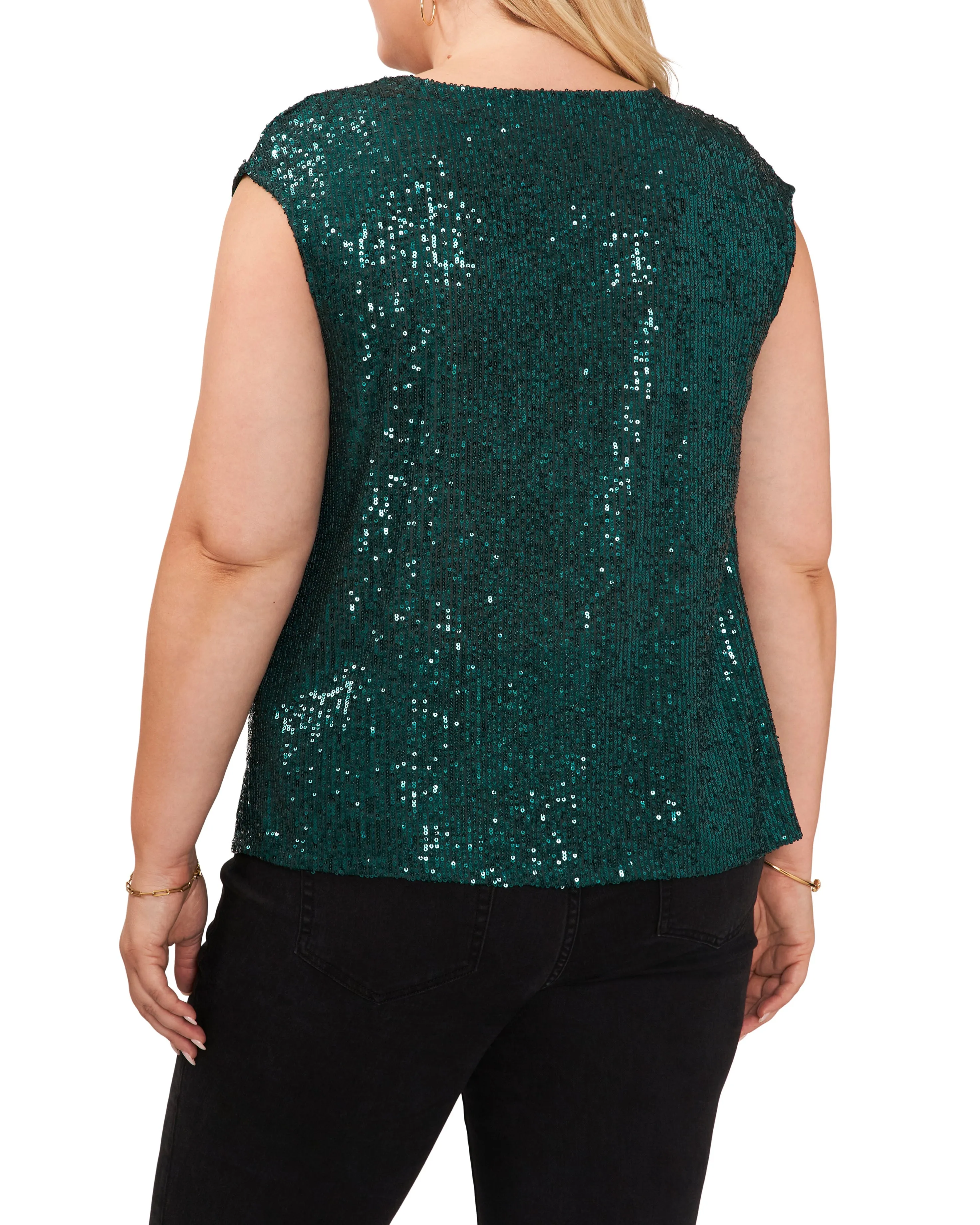 Plus-Size Sequined V-Neck Top sold by Vince Camuto product image thumbnail 2