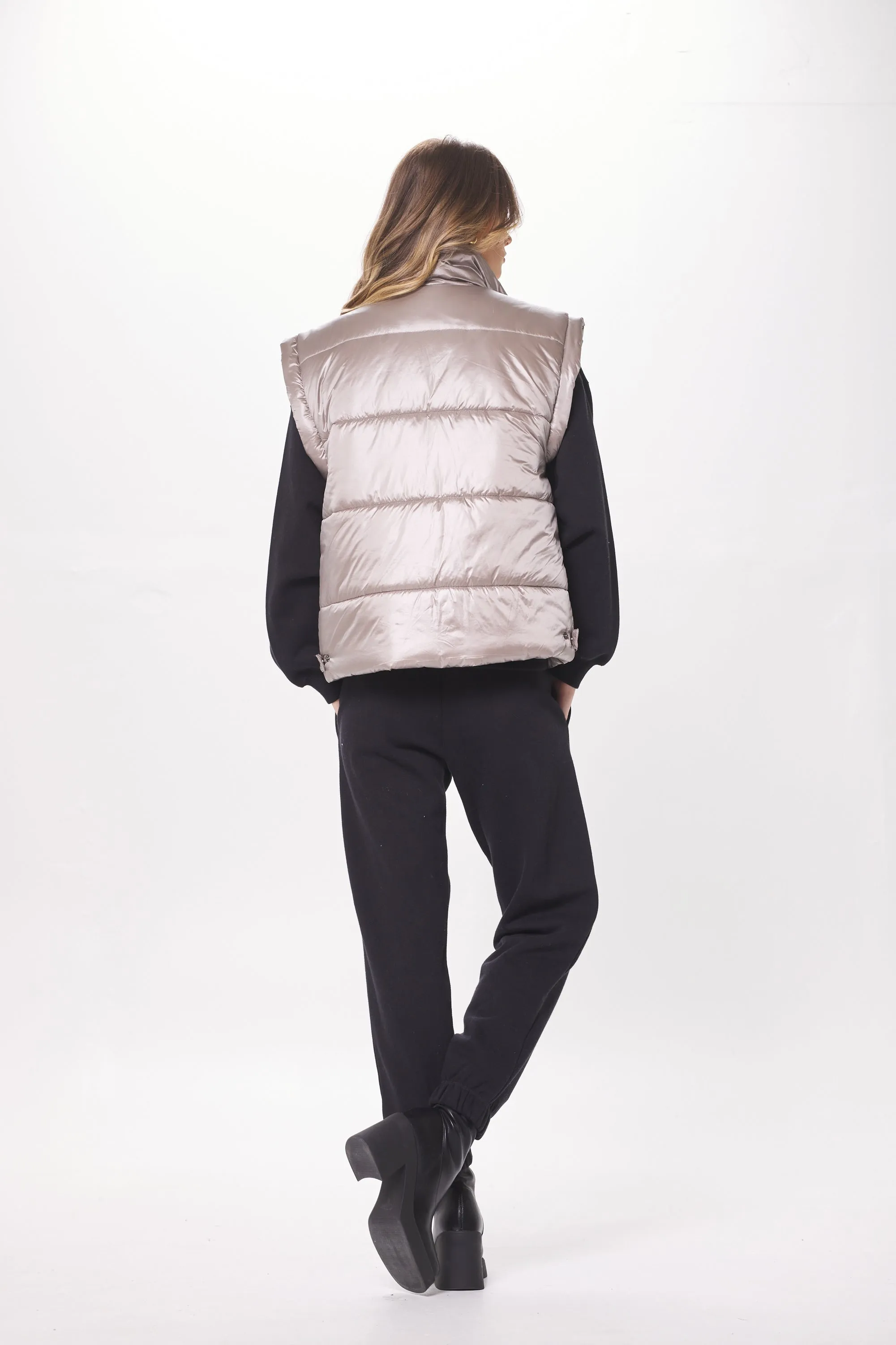 Silver Oversized Puffer Vest sold by Vintage Havana product image thumbnail 4