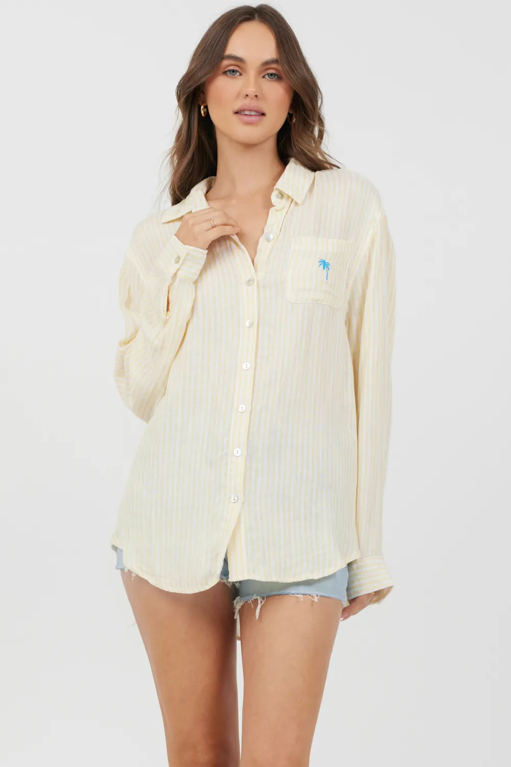 Yellow Stripe Beach Shirting sold by Vintage Havana product image thumbnail 2