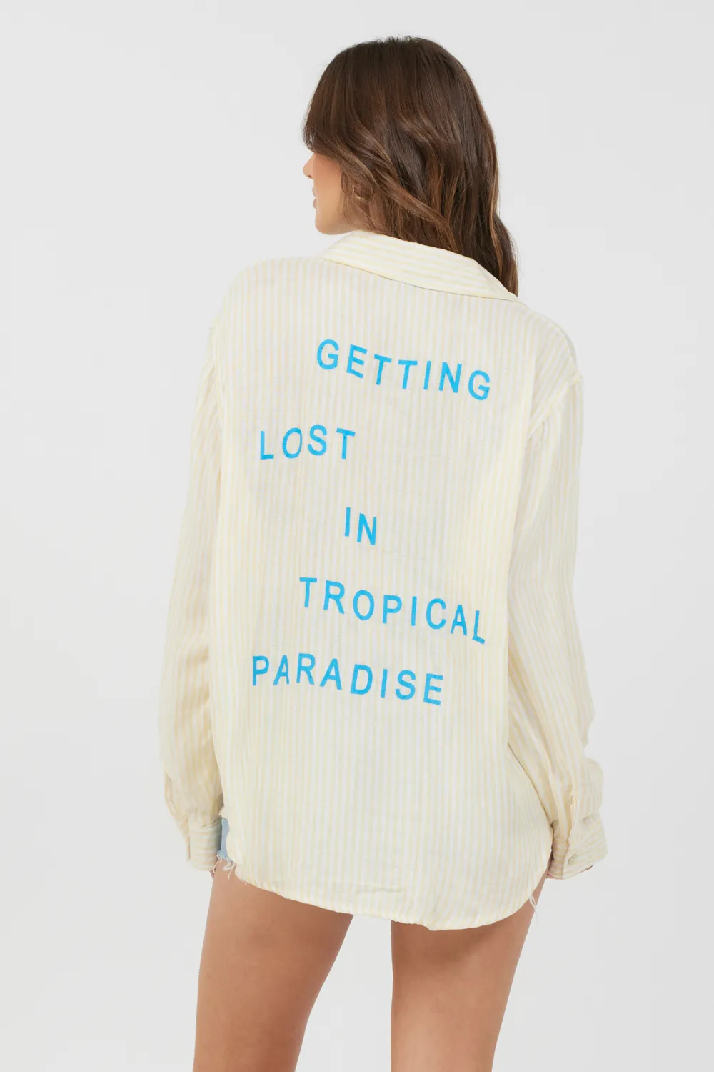 Yellow Stripe Beach Shirting sold by Vintage Havana