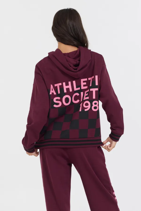 Cabernet W/ Rose Printed Heavy Surf Wash Hoodie sold by Vintage Havana product image thumbnail 2