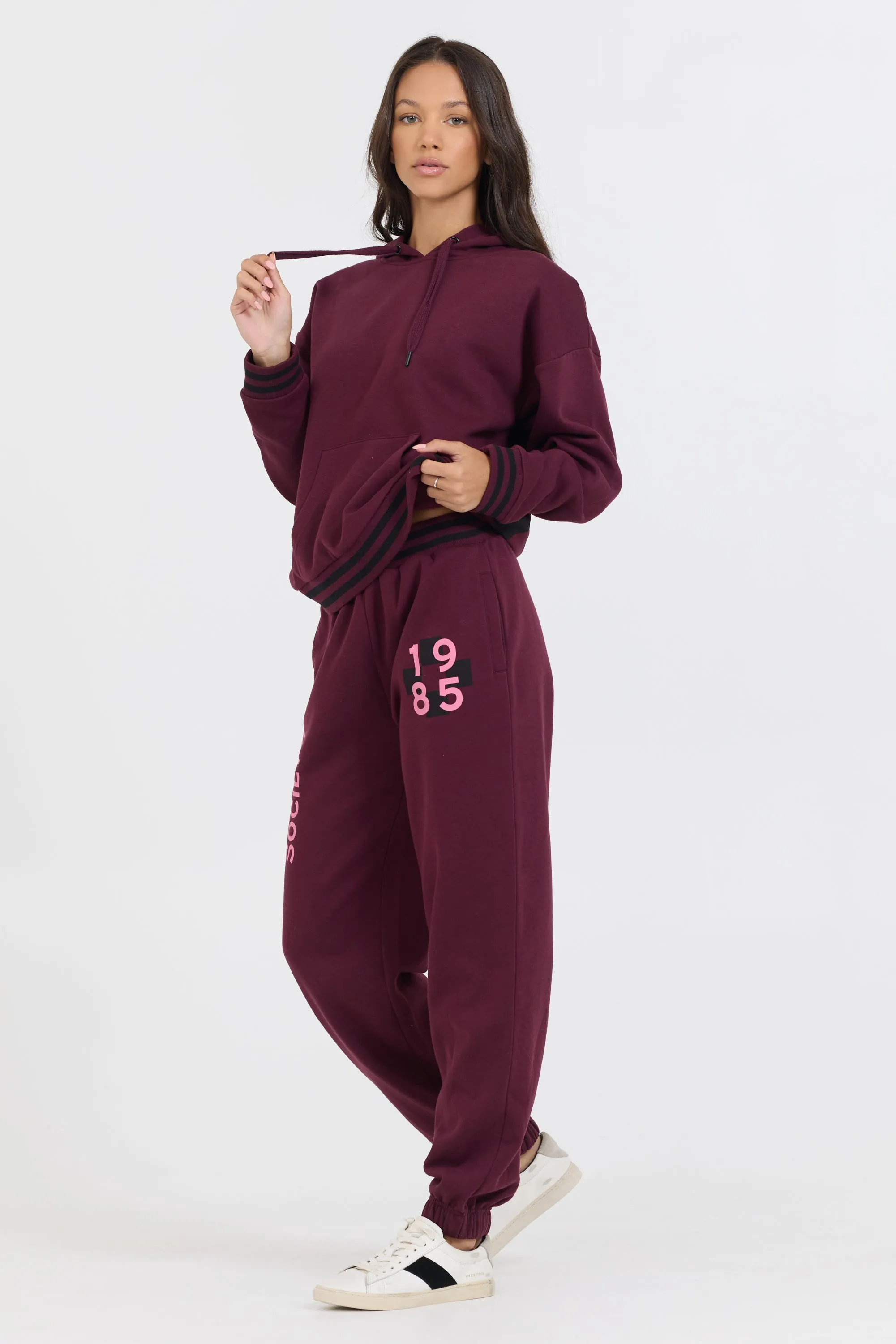 Cabernet W/ Rose Printed Heavy Surf Wash Hoodie sold by Vintage Havana product image thumbnail 4