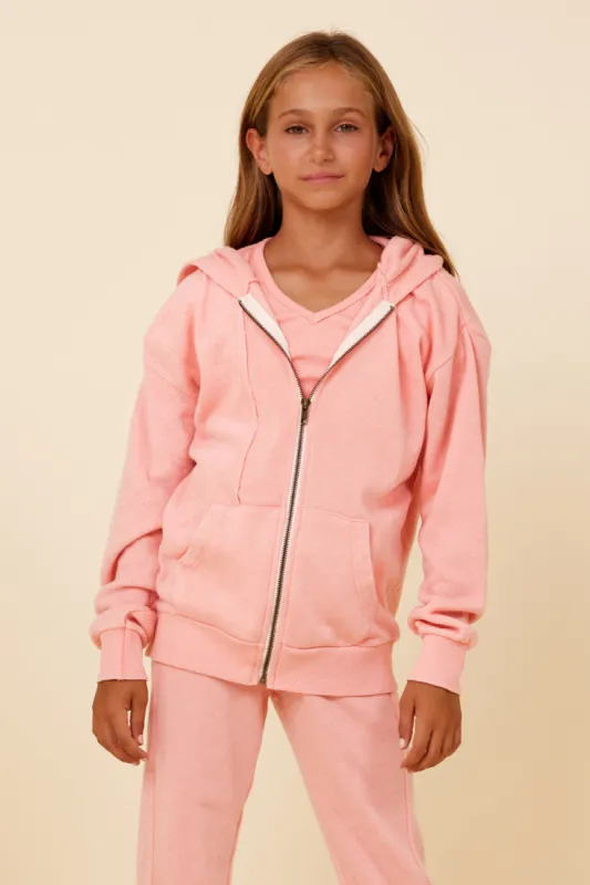 Misty Coral New Burnout Zip Hoodie sold by Vintage Havana