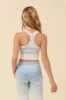 Blue Skies Ombre Tie Dye Brushed Hacci Racerback Crop Top sold by Vintage Havana